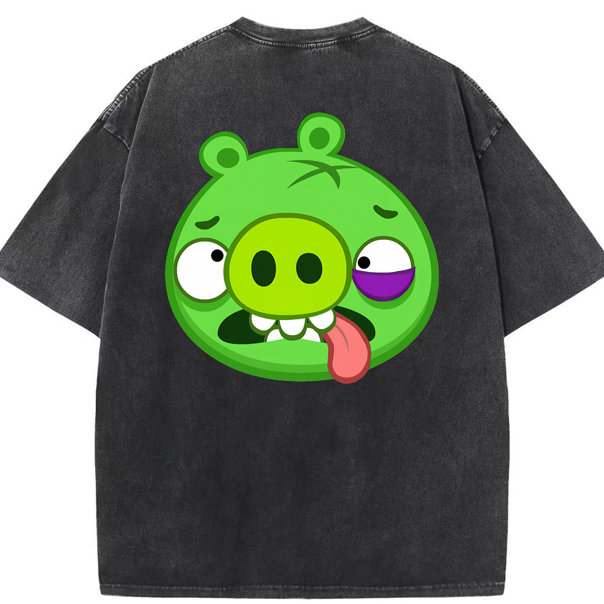 （画像用） Angry Birds アングリーバード 綿100% ヴィンテージ風 半袖Tシャツ（背面プリント）