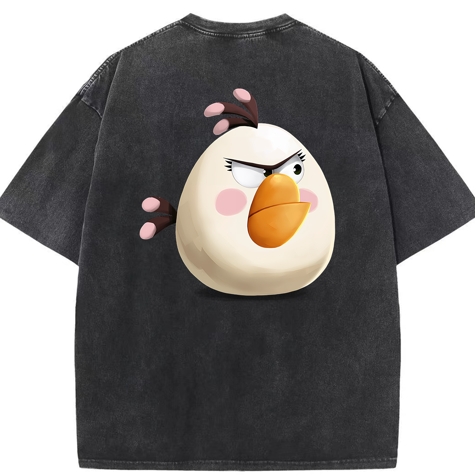 （画像用） Angry Birds アングリーバード 綿100% ヴィンテージ風 半袖Tシャツ（背面プリント）