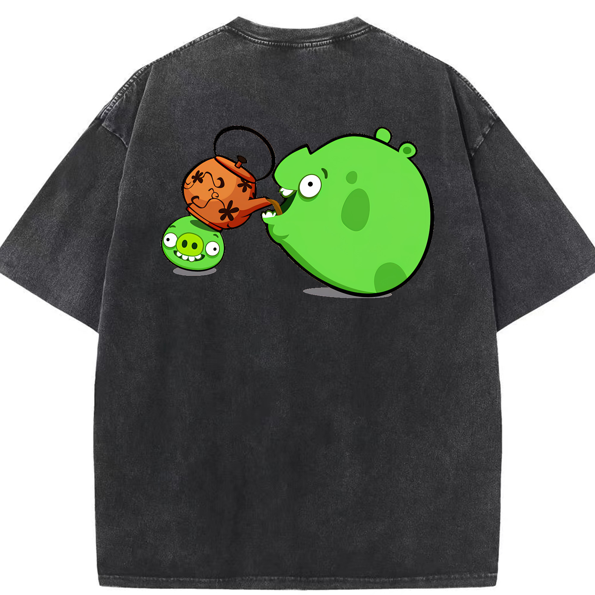 （画像用） Angry Birds アングリーバード 綿100% ヴィンテージ風 半袖Tシャツ（背面プリント）
