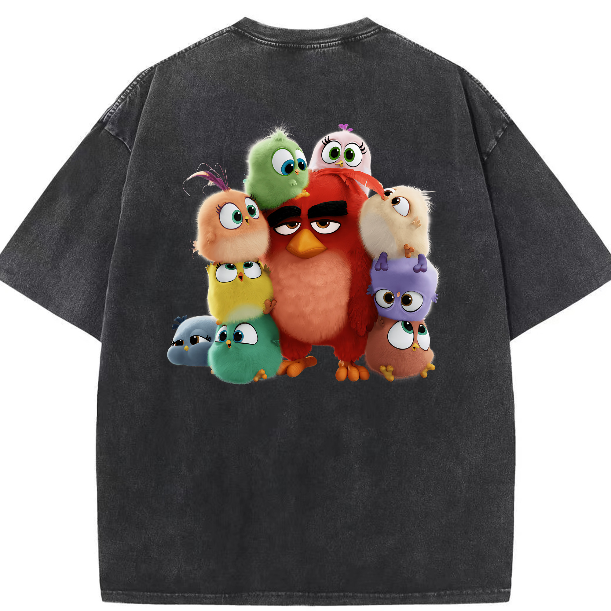 （画像用） Angry Birds アングリーバード 綿100% ヴィンテージ風 半袖Tシャツ（背面プリント）