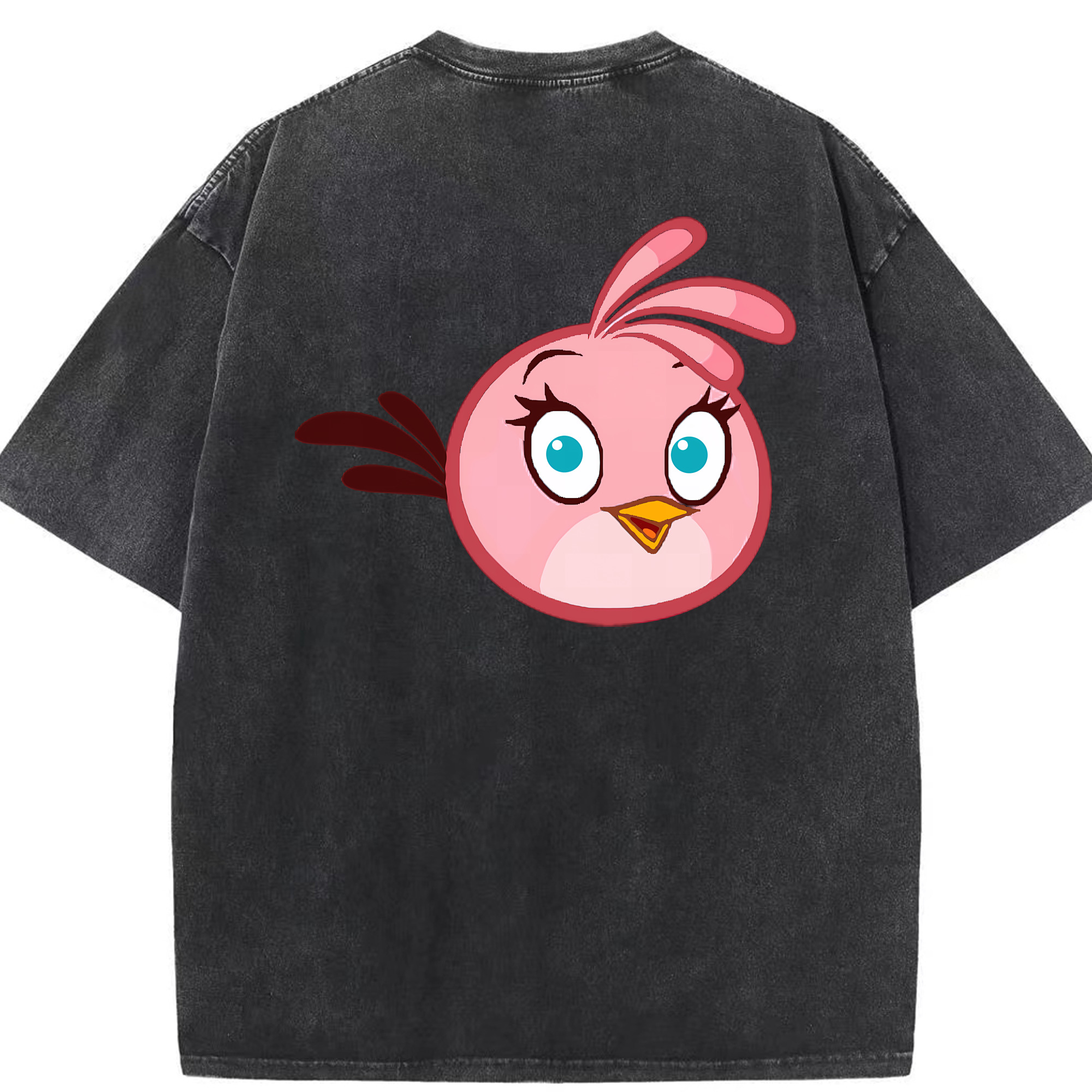 （画像用） Angry Birds アングリーバード 綿100% ヴィンテージ風 半袖Tシャツ（背面プリント）