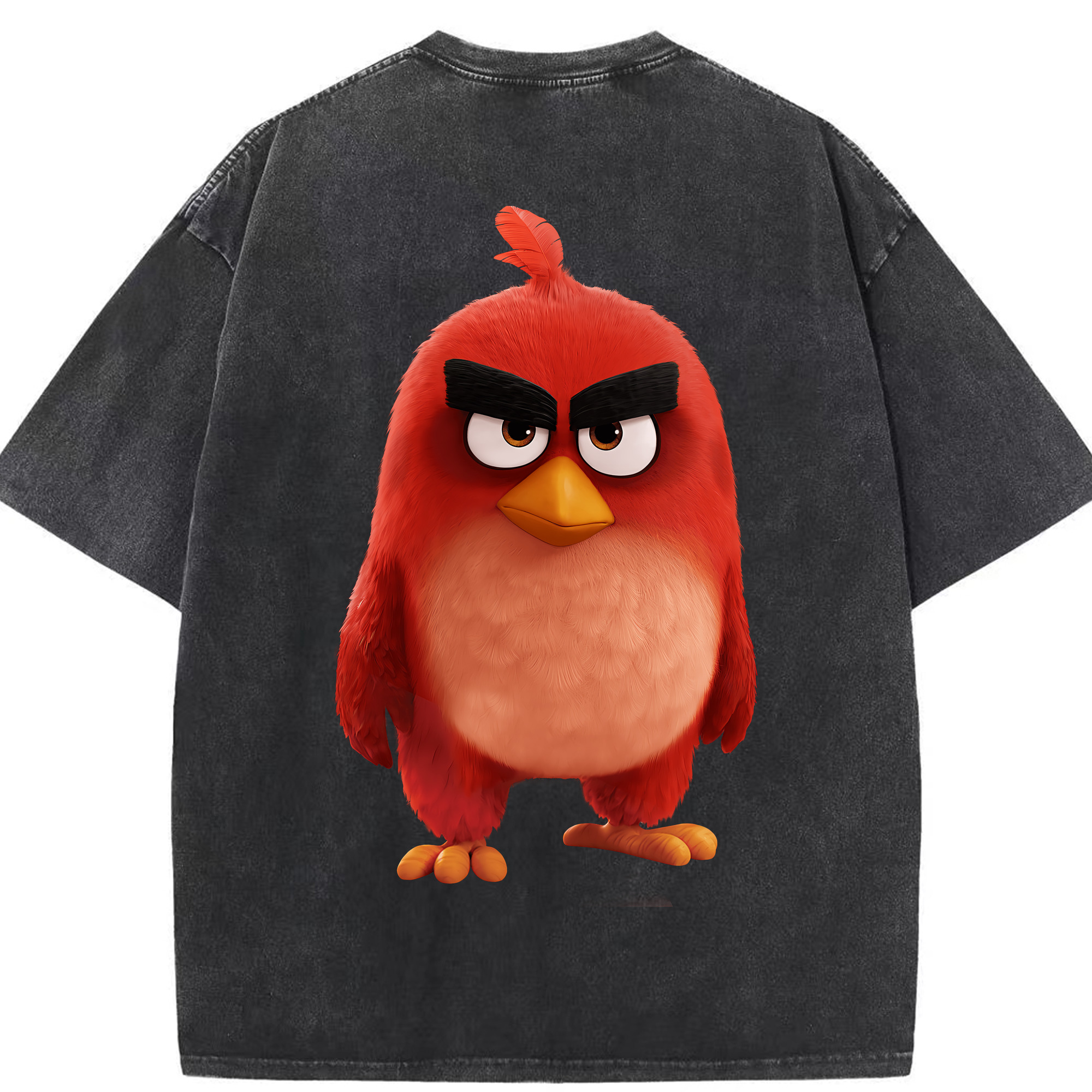 （画像用） Angry Birds アングリーバード 綿100% ヴィンテージ風 半袖Tシャツ（背面プリント）