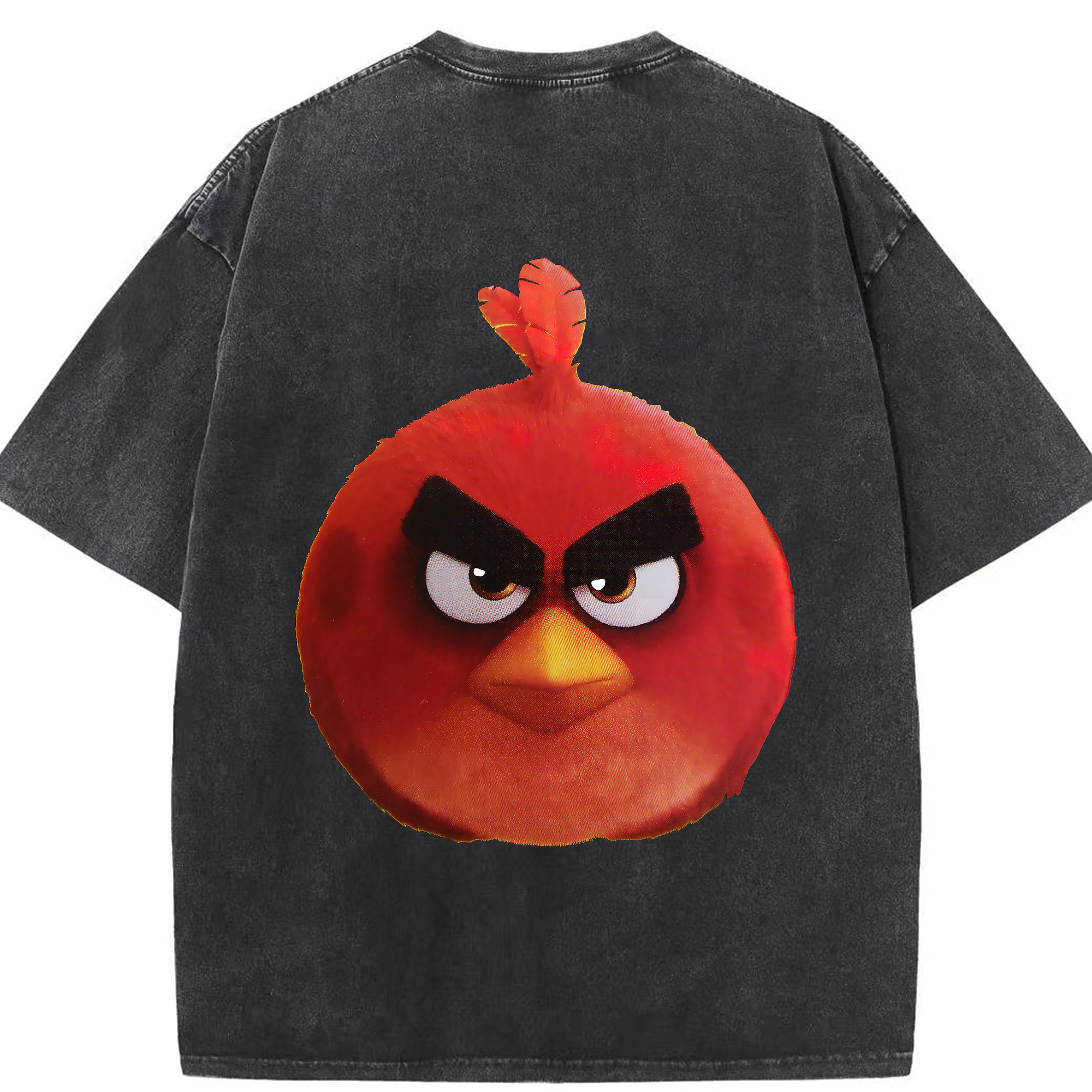 （画像用） Angry Birds アングリーバード 綿100% ヴィンテージ風 半袖Tシャツ（背面プリント）
