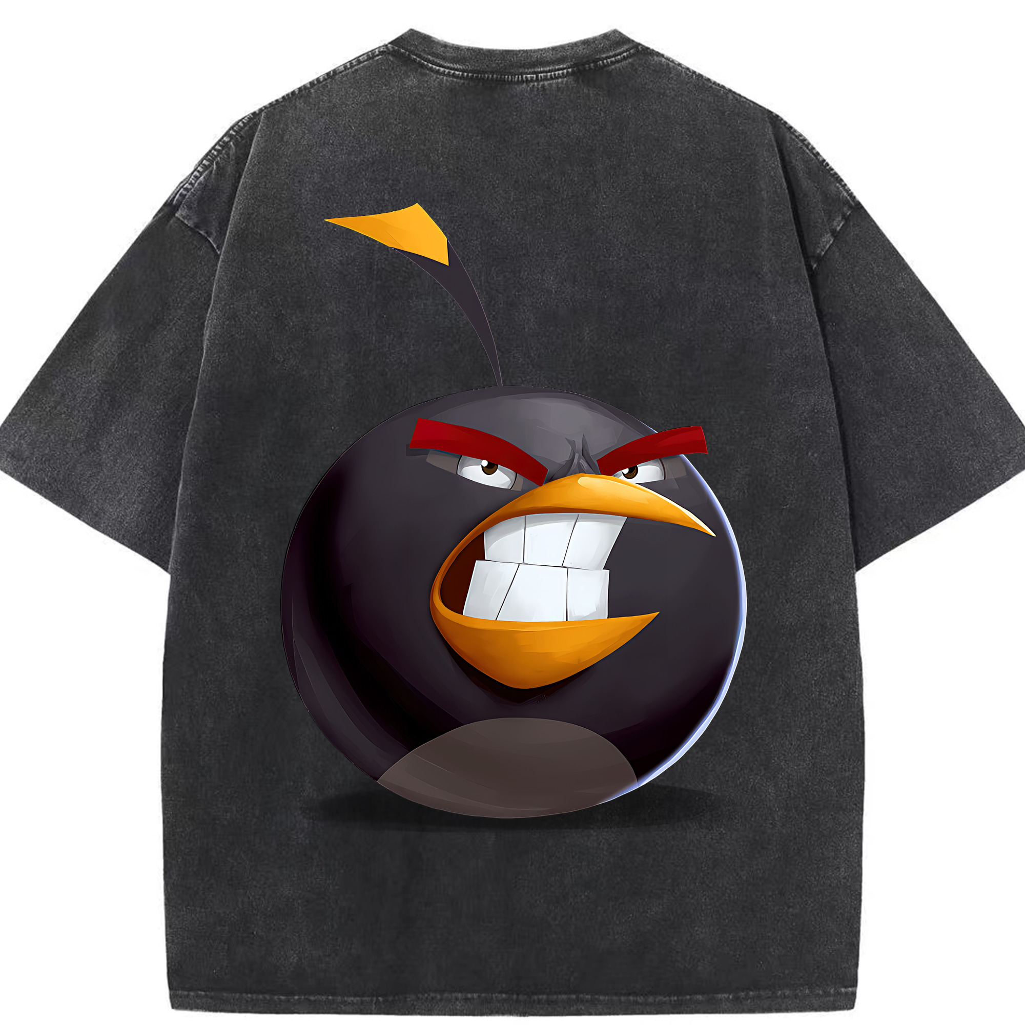 （画像用） Angry Birds アングリーバード 綿100% ヴィンテージ風 半袖Tシャツ（背面プリント）