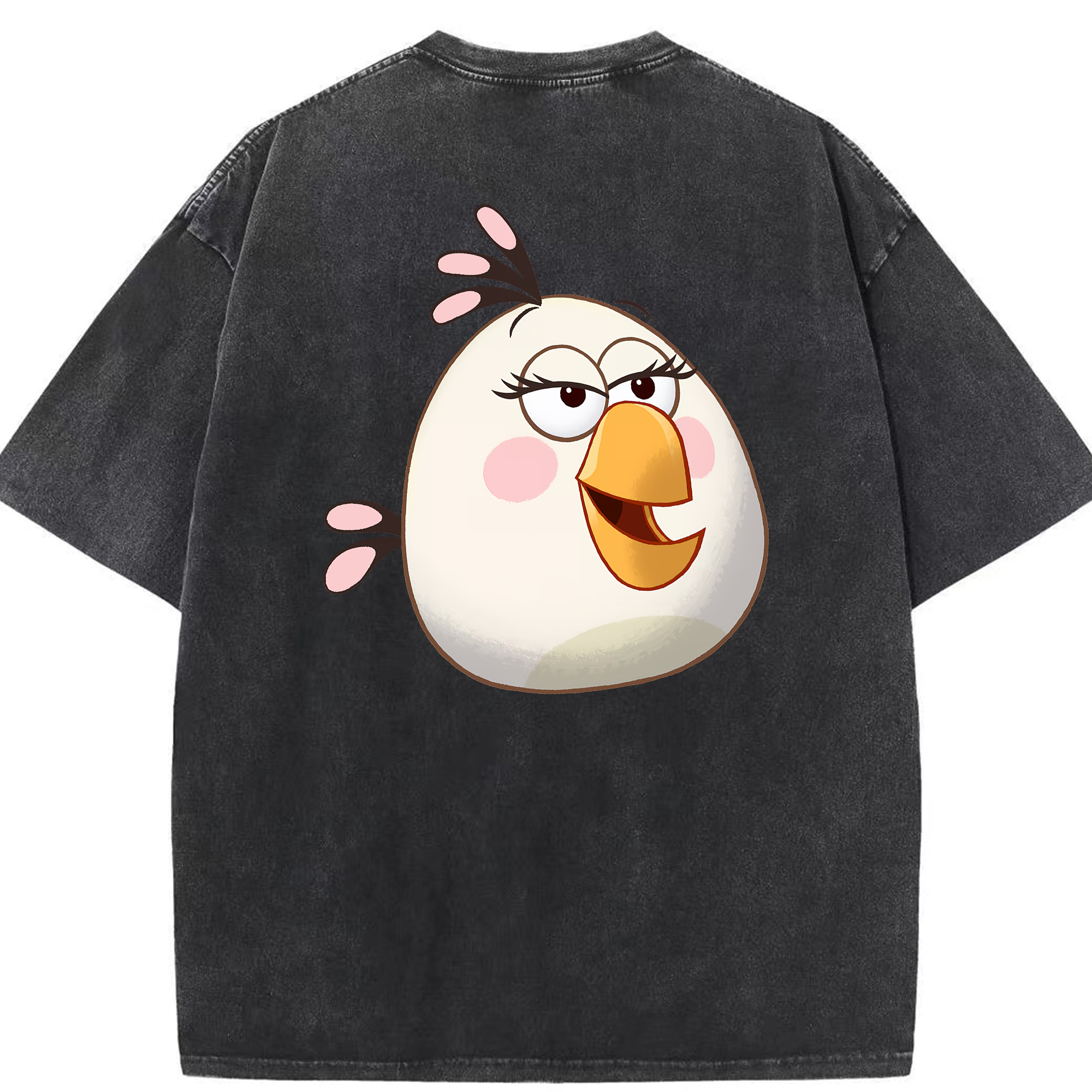 （画像用） Angry Birds アングリーバード 綿100% ヴィンテージ風 半袖Tシャツ（背面プリント）