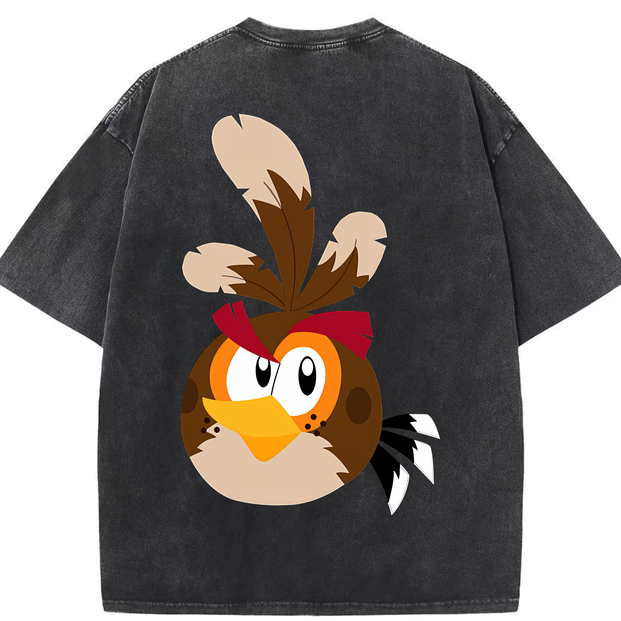 （画像用） Angry Birds アングリーバード 綿100% ヴィンテージ風 半袖Tシャツ（背面プリント）
