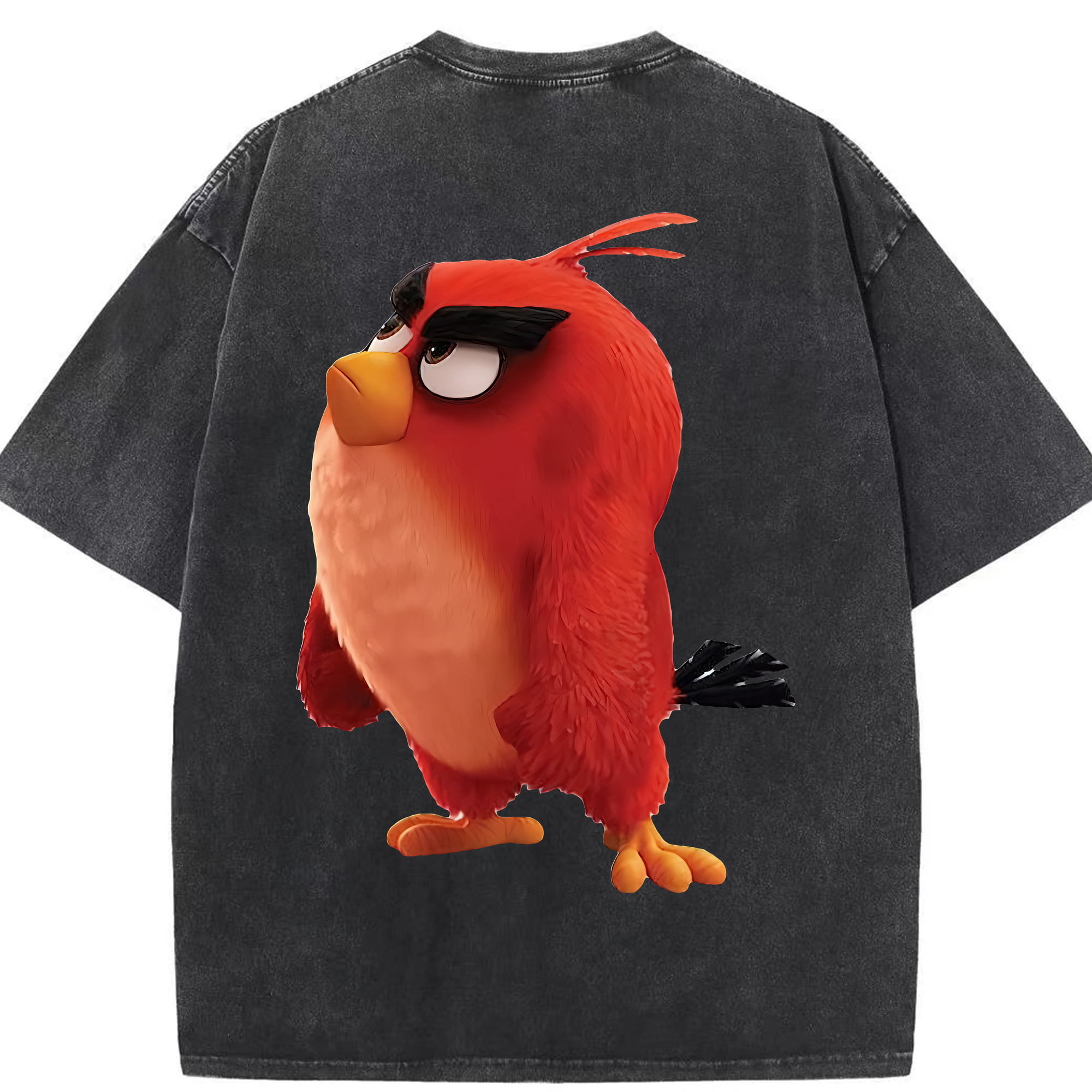 （画像用） Angry Birds アングリーバード 綿100% ヴィンテージ風 半袖Tシャツ（背面プリント）