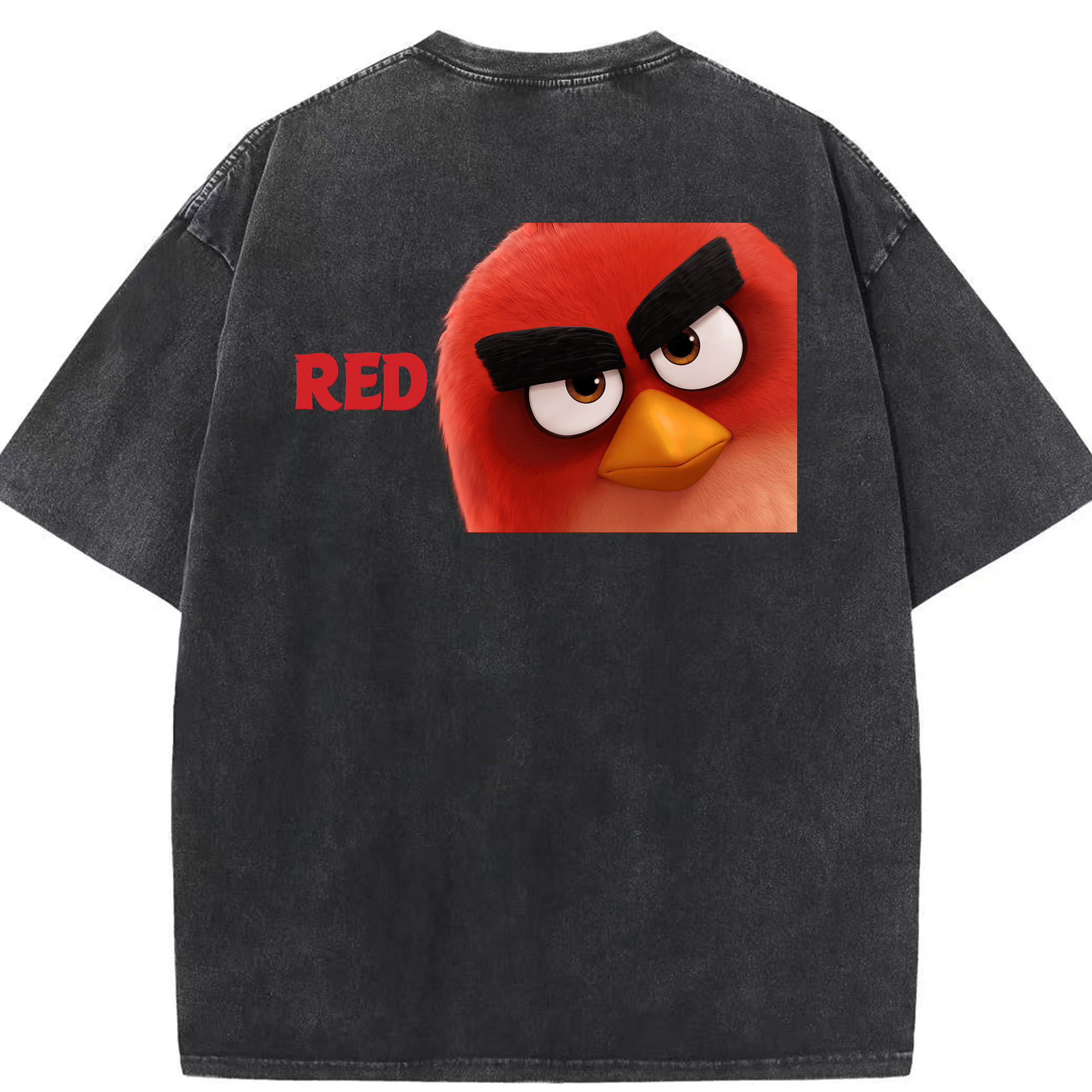 （画像用） Angry Birds アングリーバード 綿100% ヴィンテージ風 半袖Tシャツ（背面プリント）