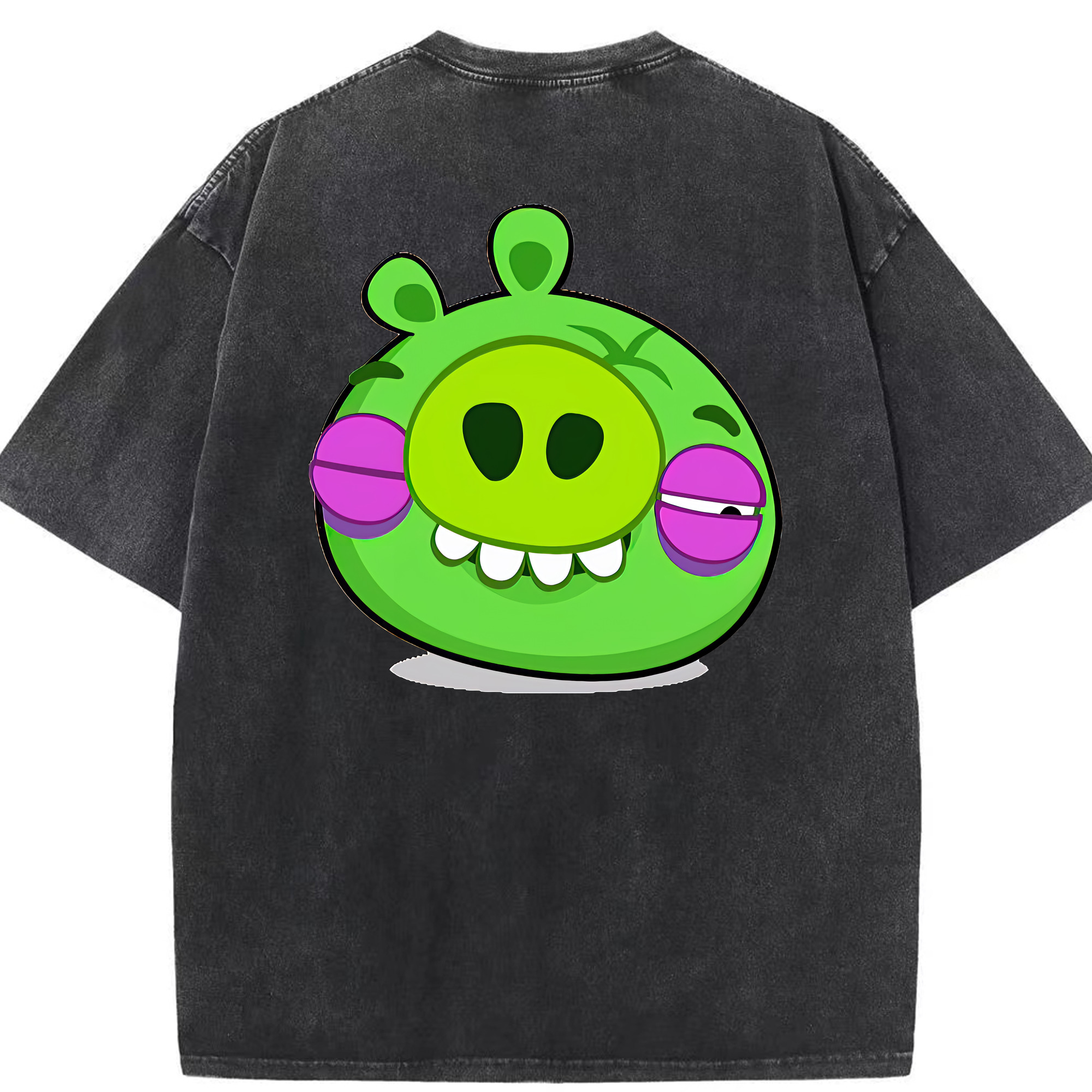 （画像用） Angry Birds アングリーバード 綿100% ヴィンテージ風 半袖Tシャツ（背面プリント）
