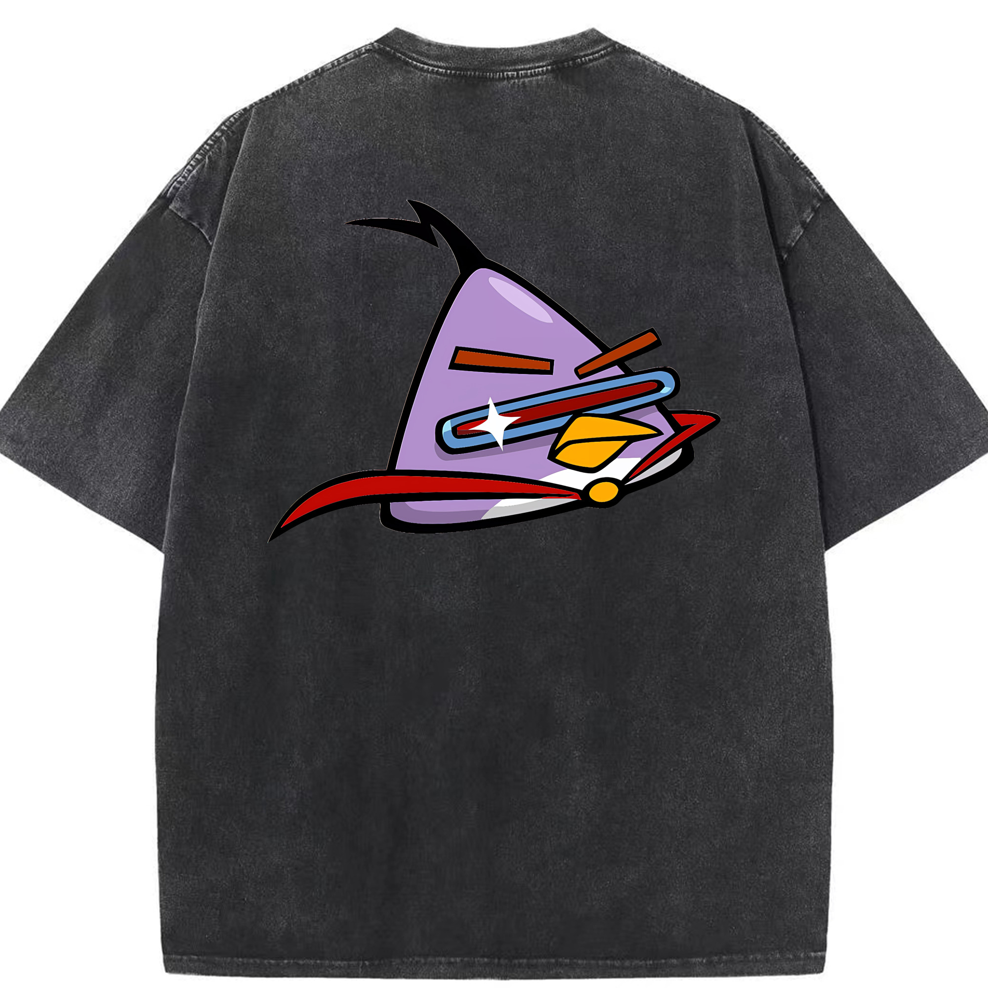 （画像用） Angry Birds アングリーバード 綿100% ヴィンテージ風 半袖Tシャツ（背面プリント）