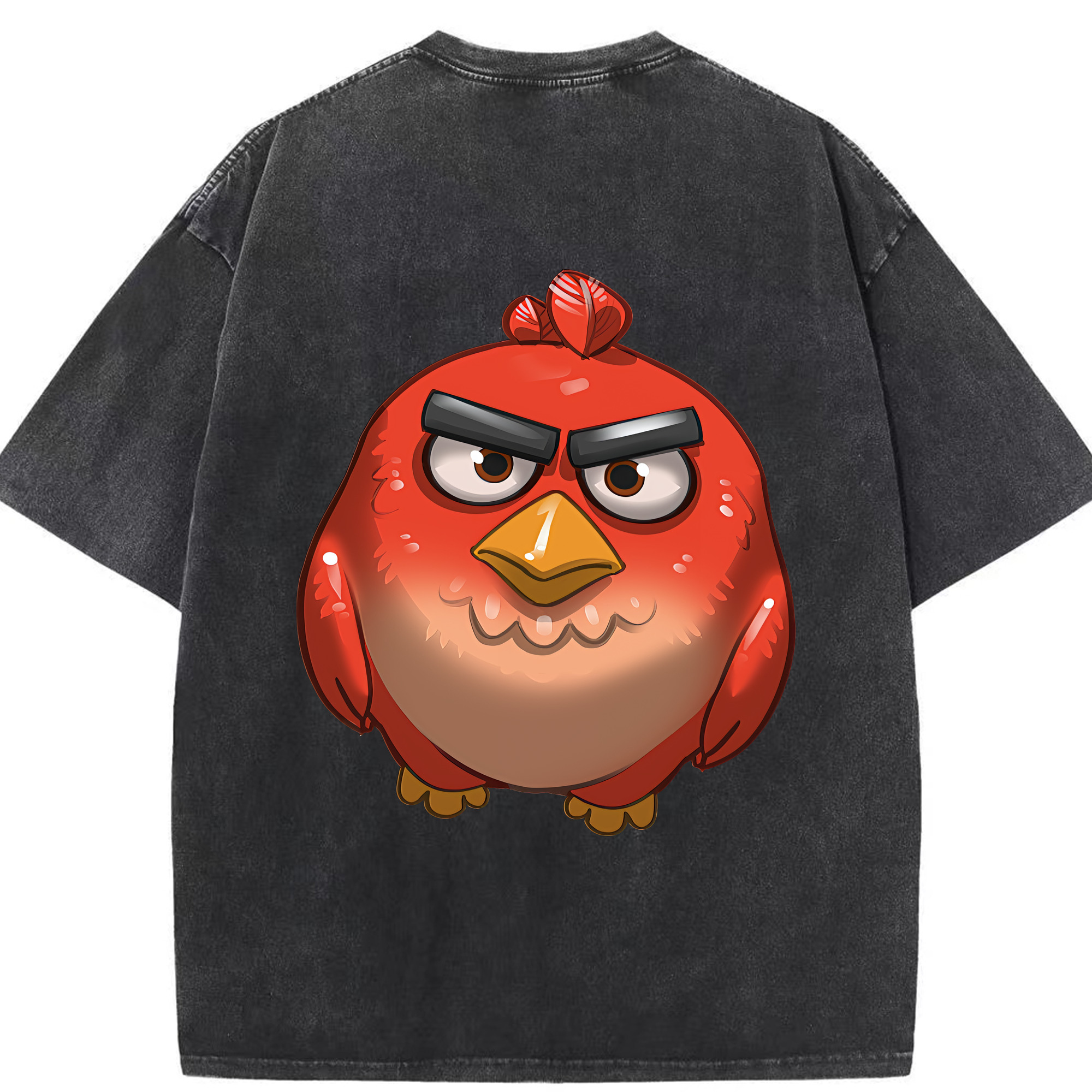 （画像用） Angry Birds アングリーバード 綿100% ヴィンテージ風 半袖Tシャツ（背面プリント）