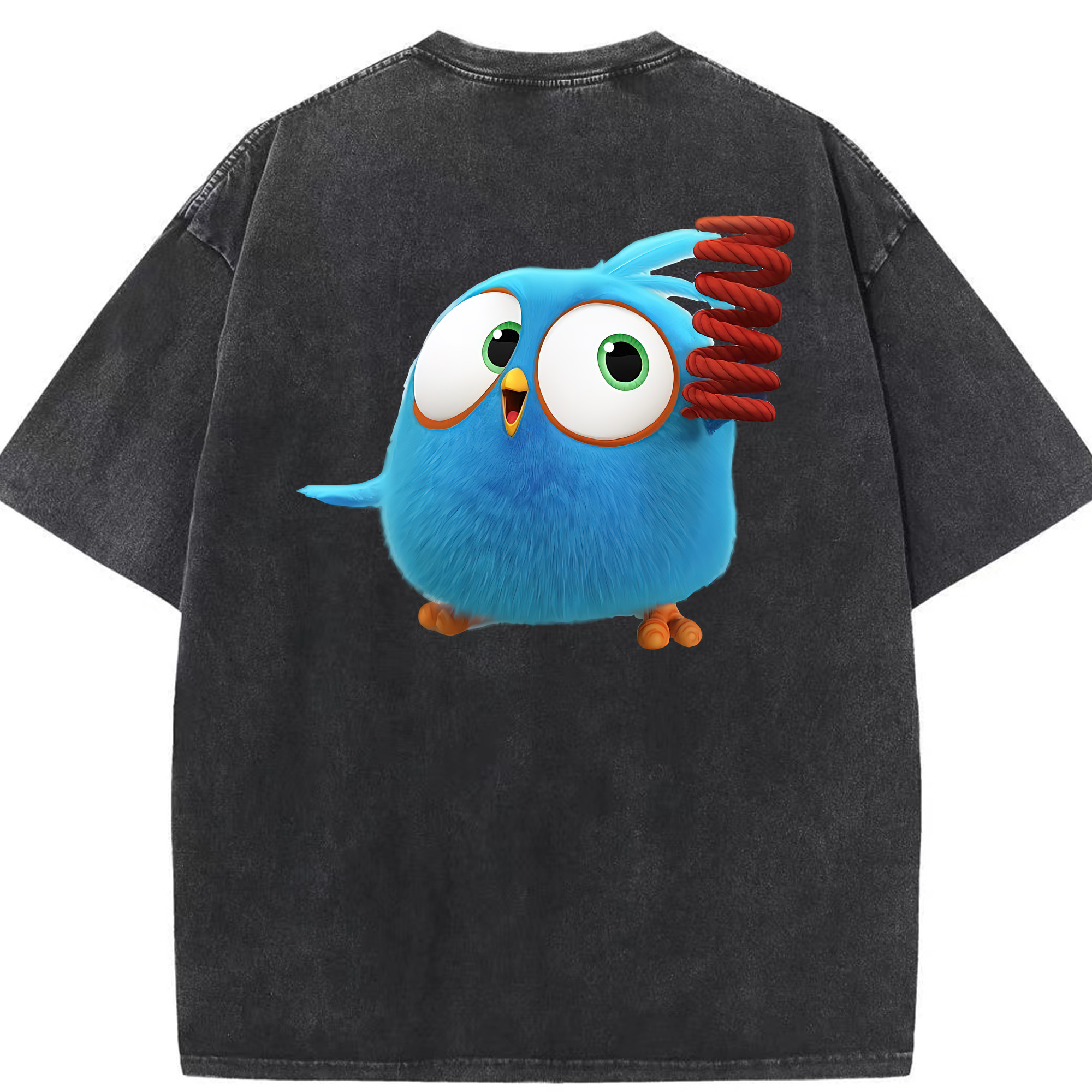（画像用） Angry Birds アングリーバード 綿100% ヴィンテージ風 半袖Tシャツ（背面プリント）