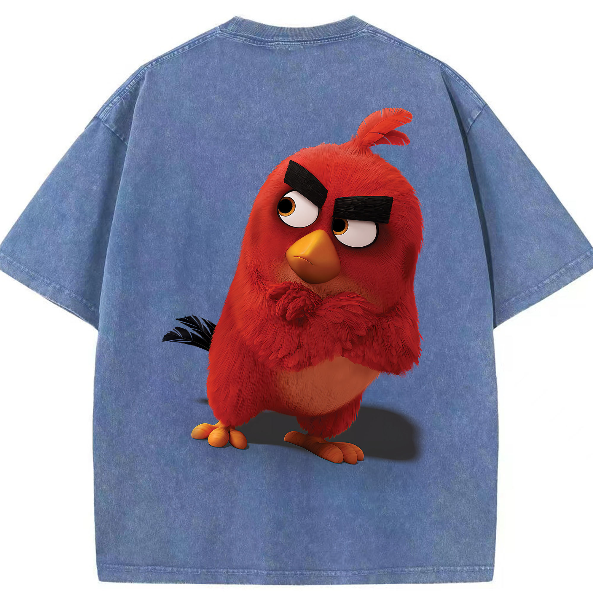 （画像用） Angry Birds アングリーバード 綿100% ヴィンテージ風 半袖Tシャツ（背面プリント）