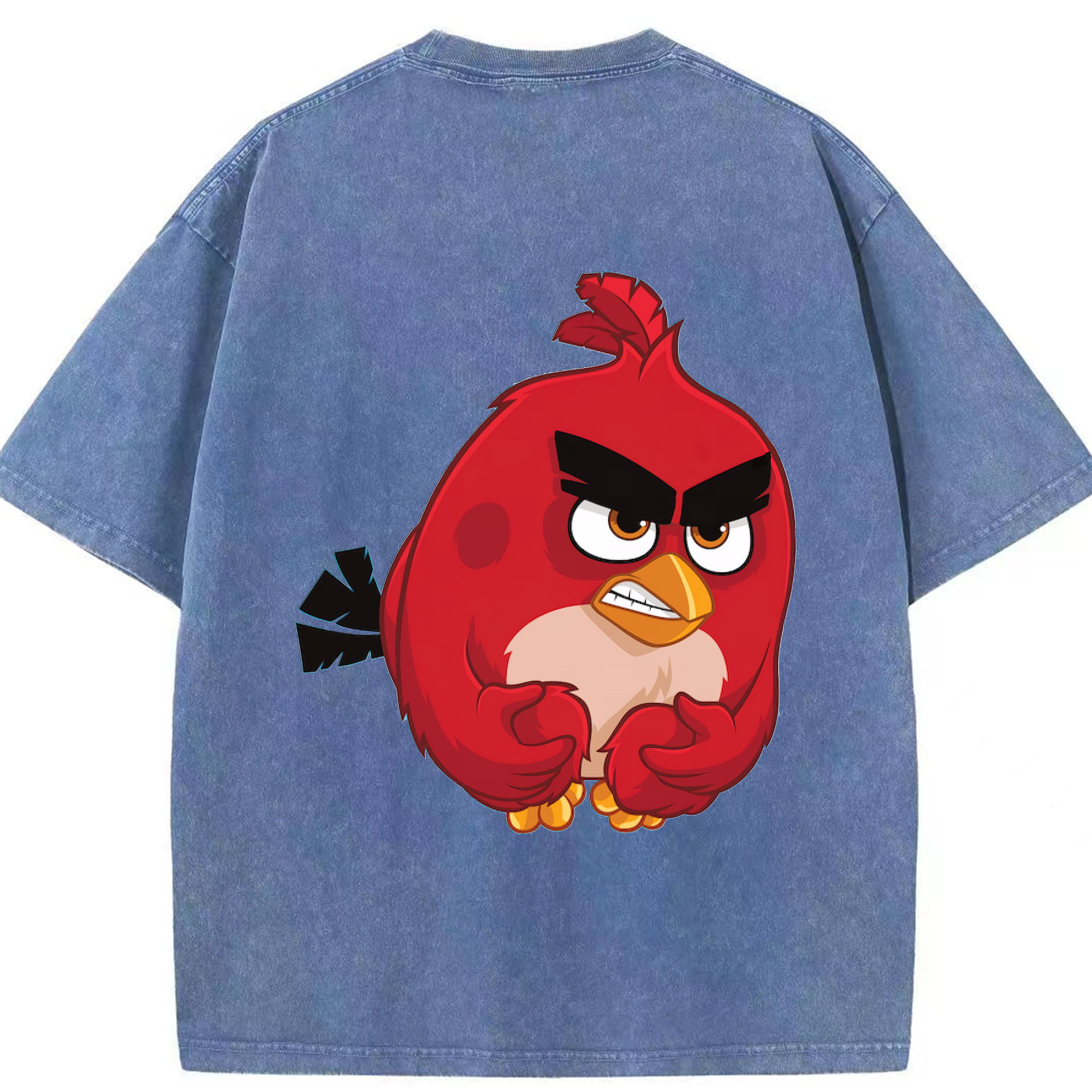 （画像用） Angry Birds アングリーバード 綿100% ヴィンテージ風 半袖Tシャツ（背面プリント）