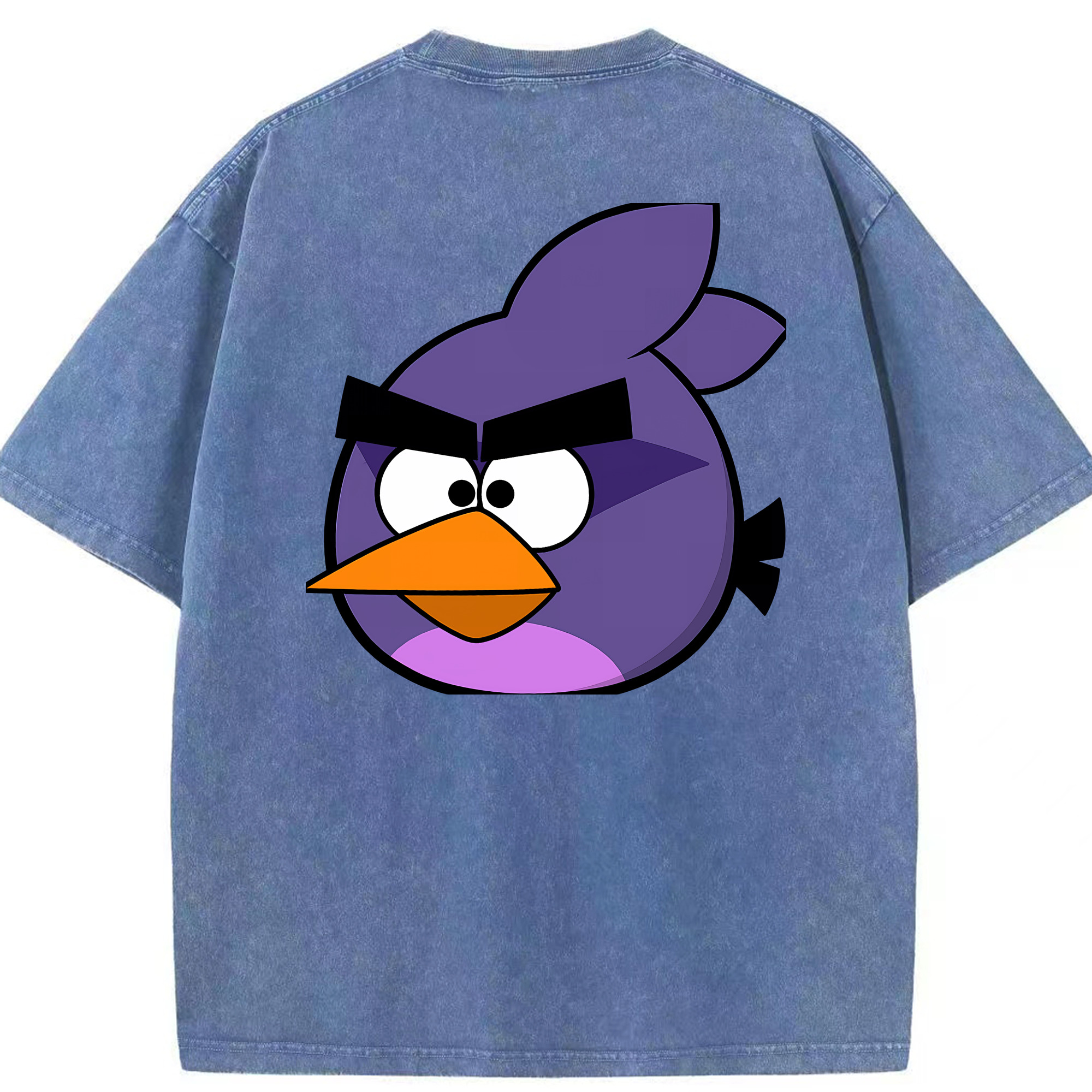 （画像用） Angry Birds アングリーバード 綿100% ヴィンテージ風 半袖Tシャツ（背面プリント）