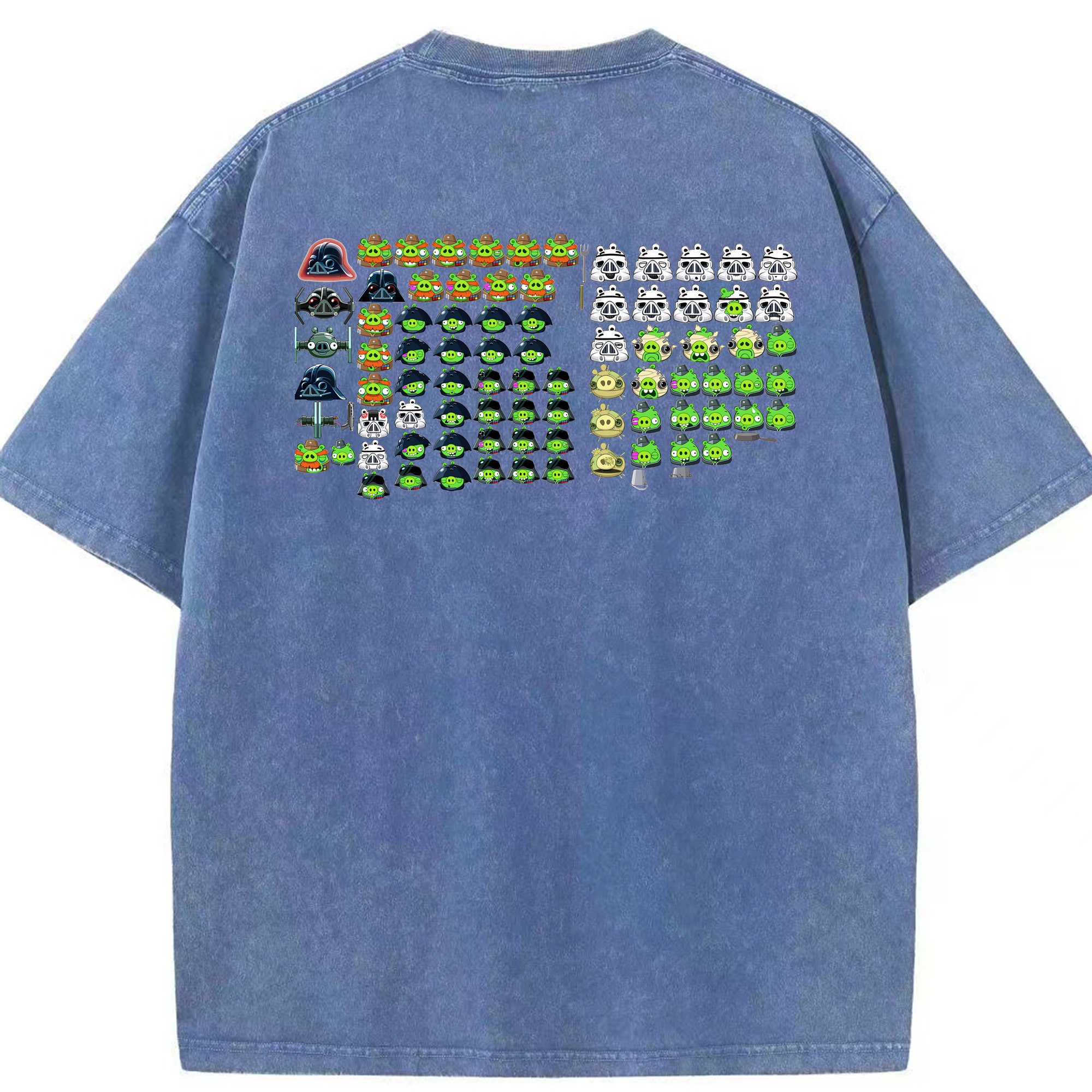 （画像用） Angry Birds アングリーバード 綿100% ヴィンテージ風 半袖Tシャツ（背面プリント）