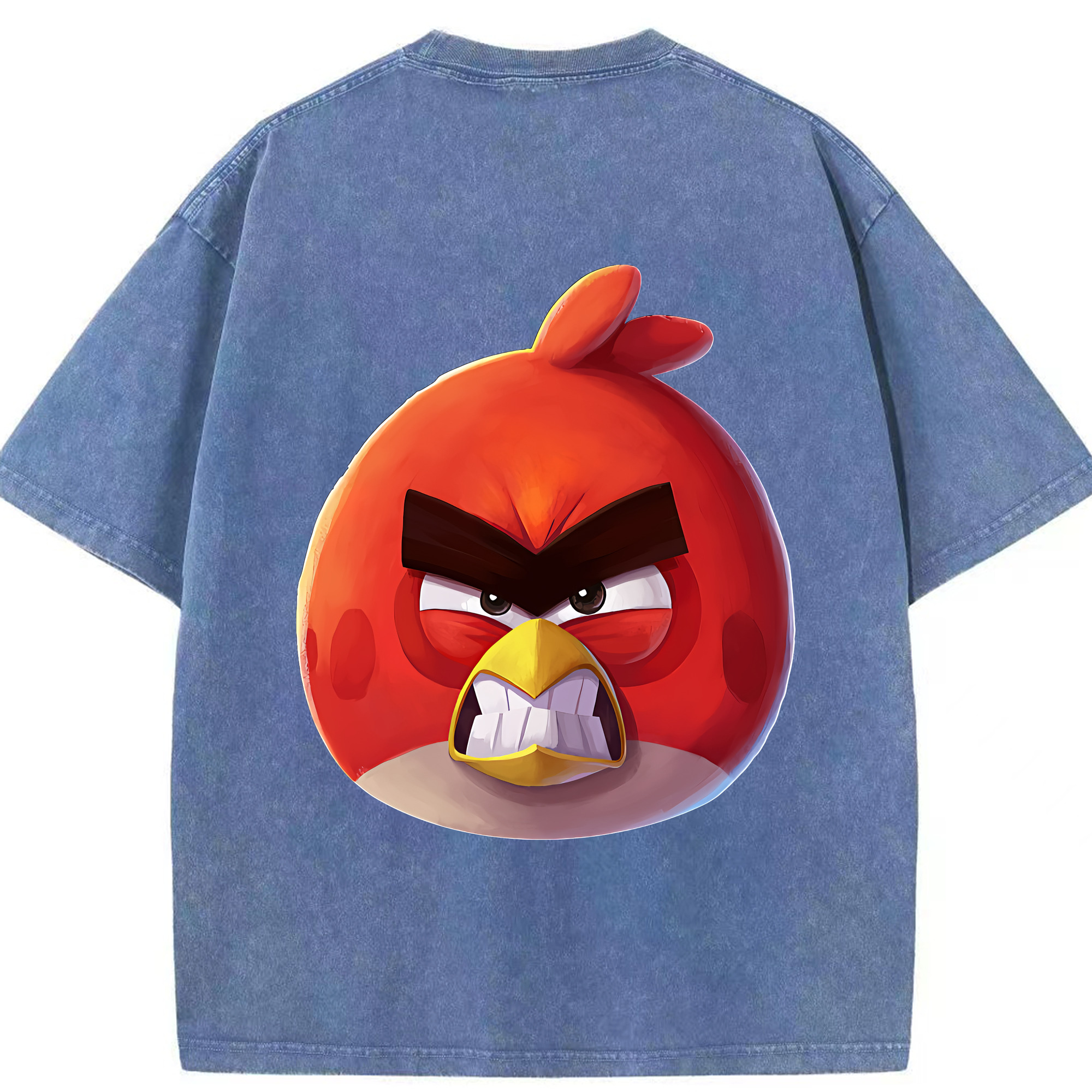 （画像用） Angry Birds アングリーバード 綿100% ヴィンテージ風 半袖Tシャツ（背面プリント）