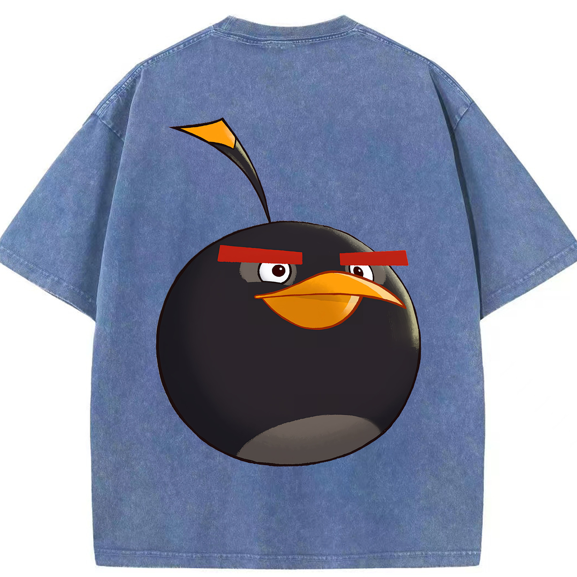 （画像用） Angry Birds アングリーバード 綿100% ヴィンテージ風 半袖Tシャツ（背面プリント）