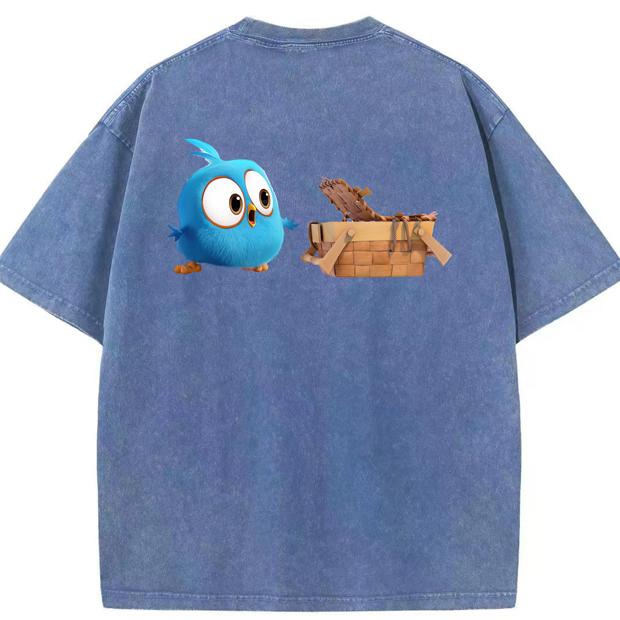 （画像用） Angry Birds アングリーバード 綿100% ヴィンテージ風 半袖Tシャツ（背面プリント）