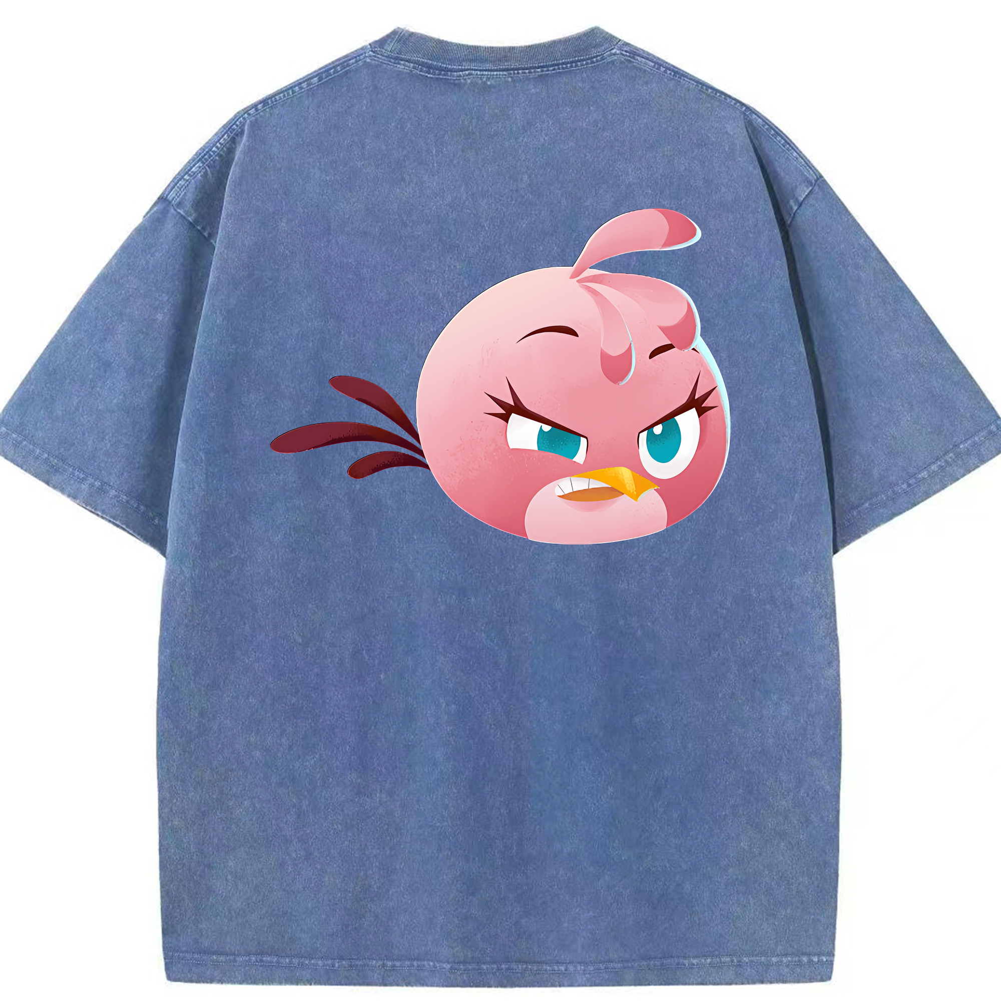 （画像用） Angry Birds アングリーバード 綿100% ヴィンテージ風 半袖Tシャツ（背面プリント）