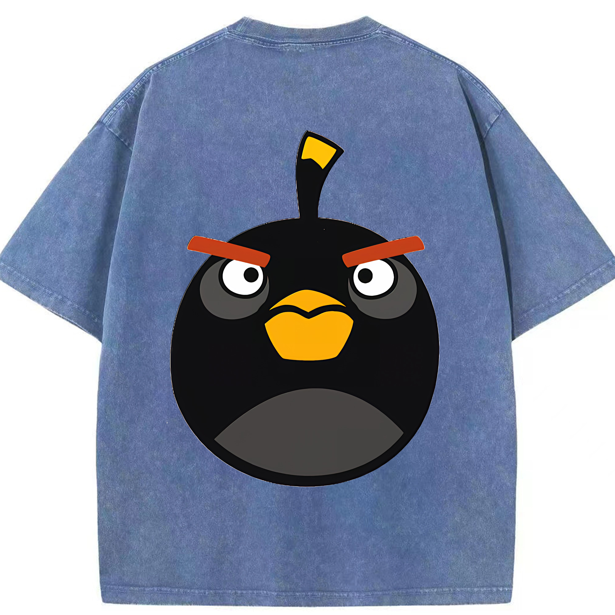 （画像用） Angry Birds アングリーバード 綿100% ヴィンテージ風 半袖Tシャツ（背面プリント）