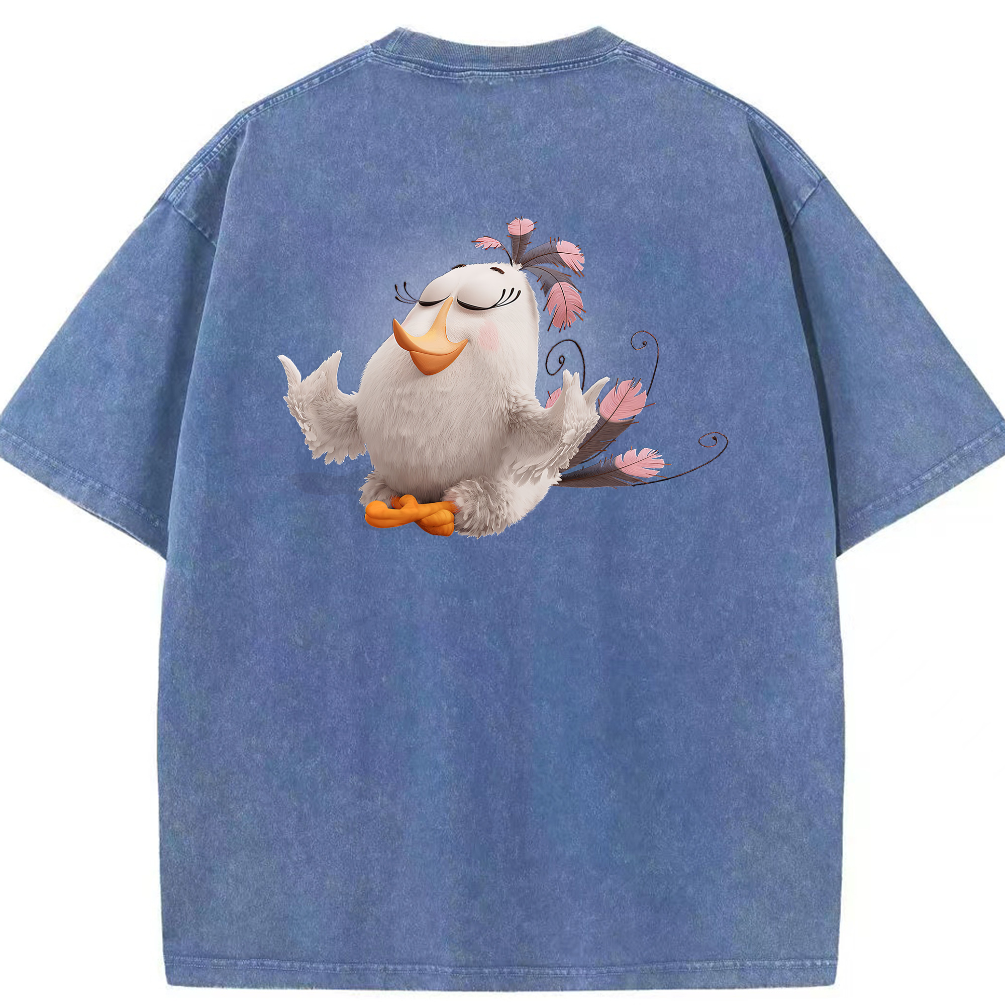 （画像用） Angry Birds アングリーバード 綿100% ヴィンテージ風 半袖Tシャツ（背面プリント）