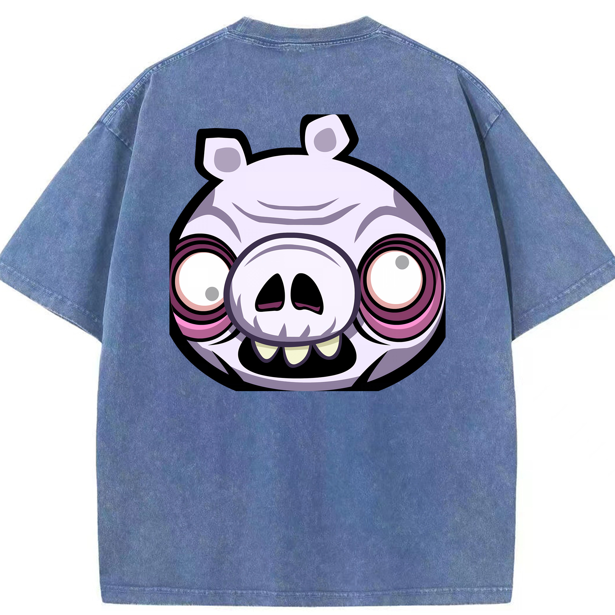 （画像用） Angry Birds アングリーバード 綿100% ヴィンテージ風 半袖Tシャツ（背面プリント）