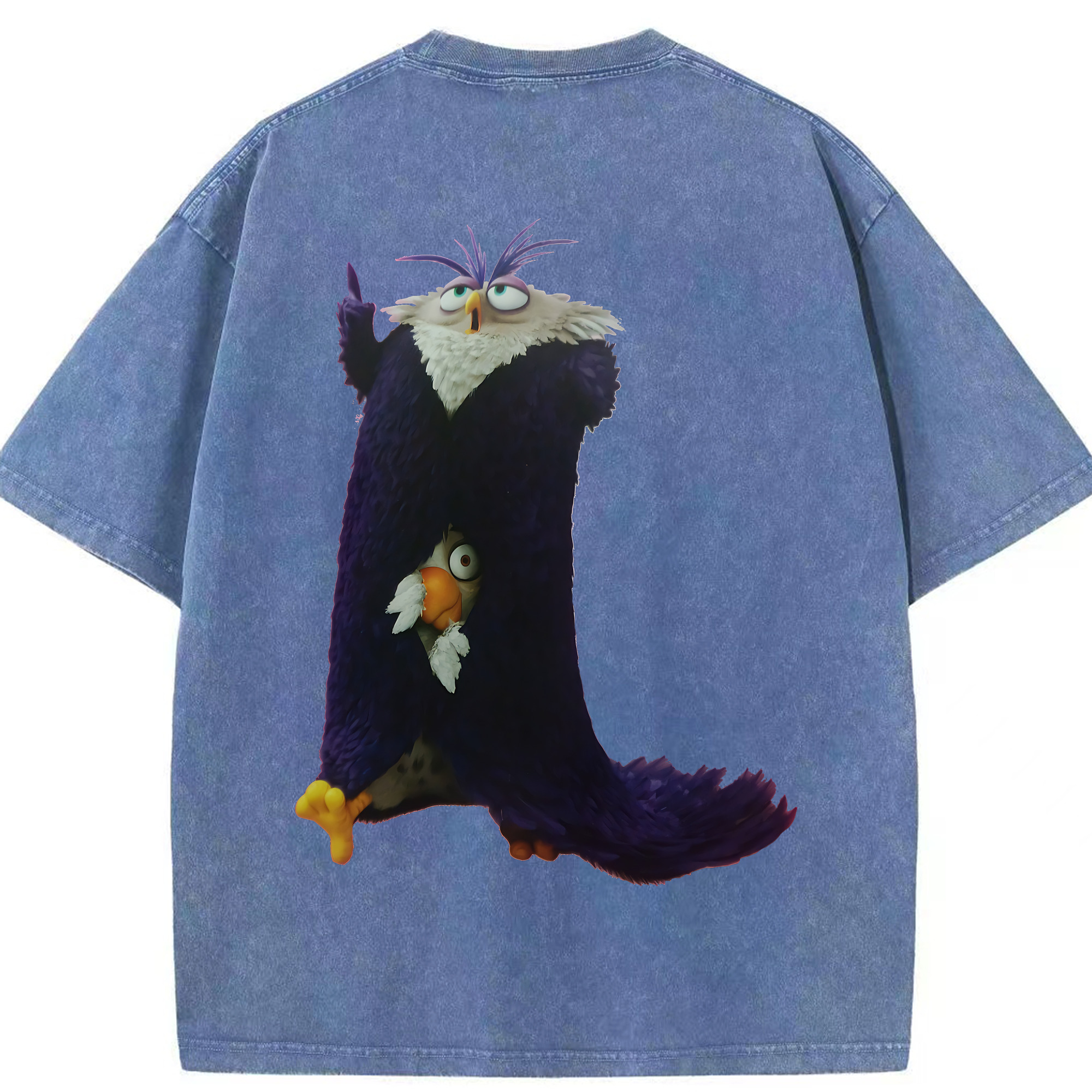 （画像用） Angry Birds アングリーバード 綿100% ヴィンテージ風 半袖Tシャツ（背面プリント）