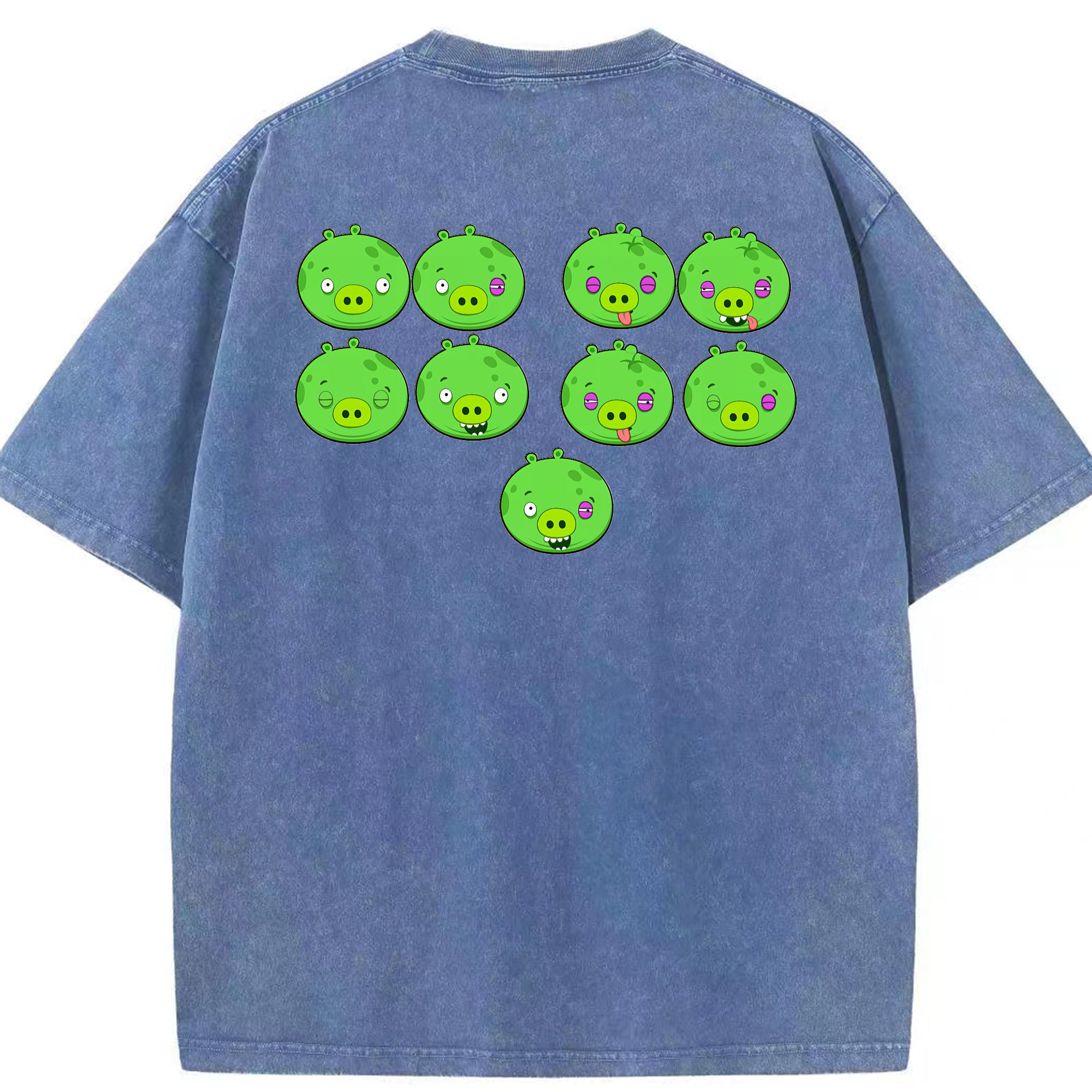 （画像用） Angry Birds アングリーバード 綿100% ヴィンテージ風 半袖Tシャツ（背面プリント）