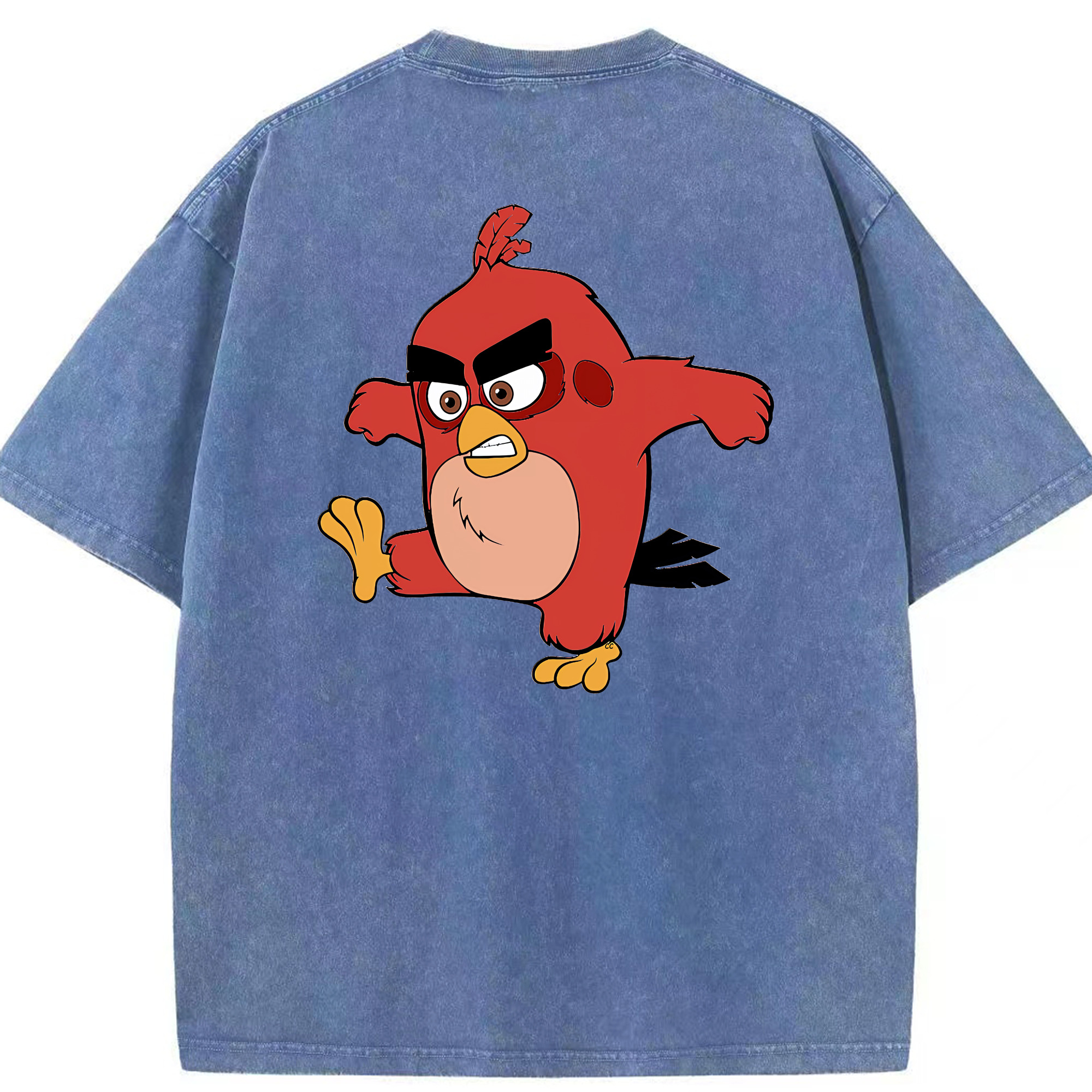 （画像用） Angry Birds アングリーバード 綿100% ヴィンテージ風 半袖Tシャツ（背面プリント）