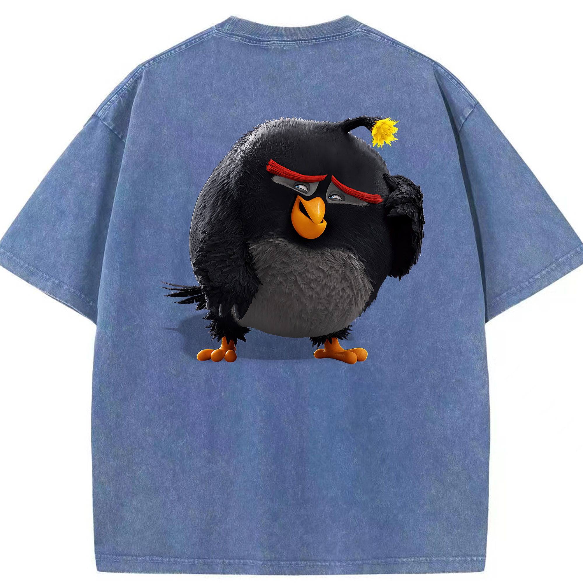 （画像用） Angry Birds アングリーバード 綿100% ヴィンテージ風 半袖Tシャツ（背面プリント）