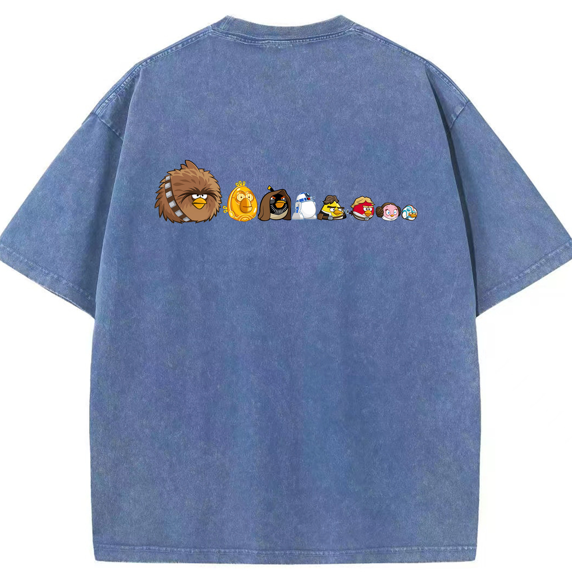 （画像用） Angry Birds アングリーバード 綿100% ヴィンテージ風 半袖Tシャツ（背面プリント）