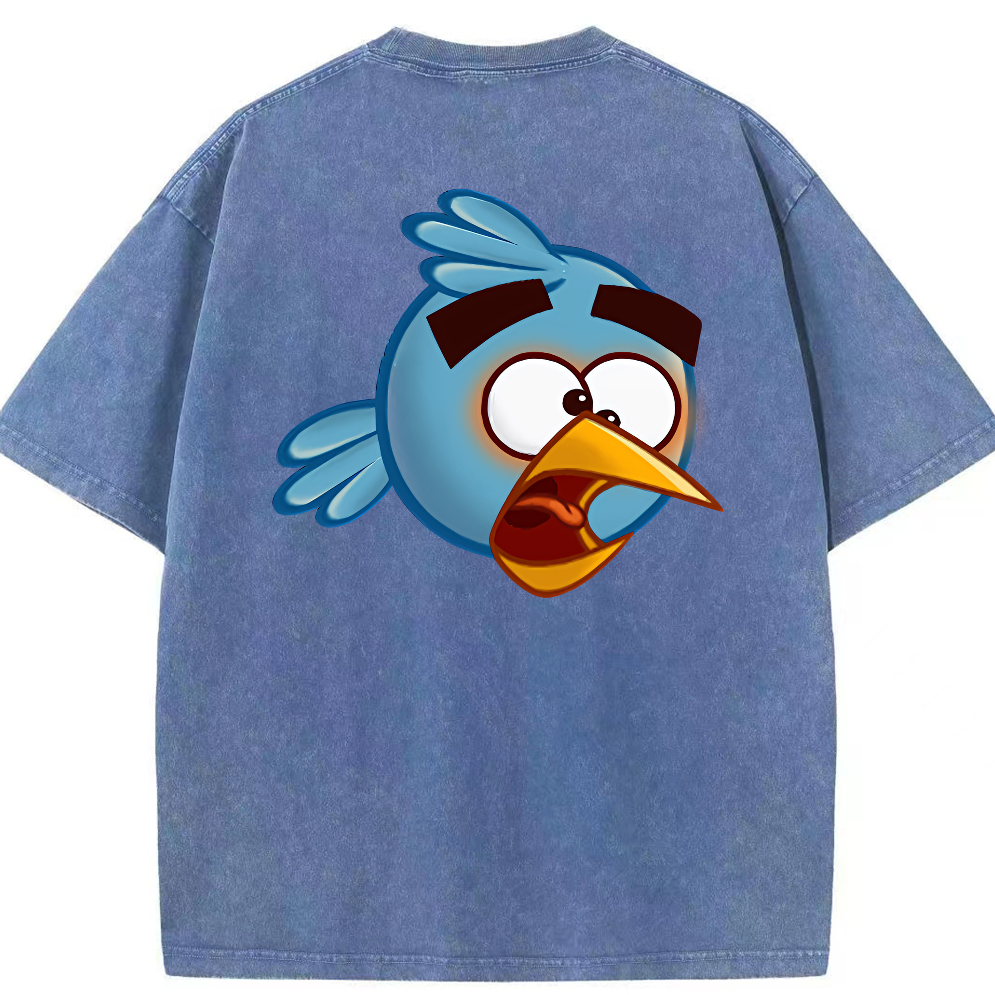 （画像用） Angry Birds アングリーバード 綿100% ヴィンテージ風 半袖Tシャツ（背面プリント）