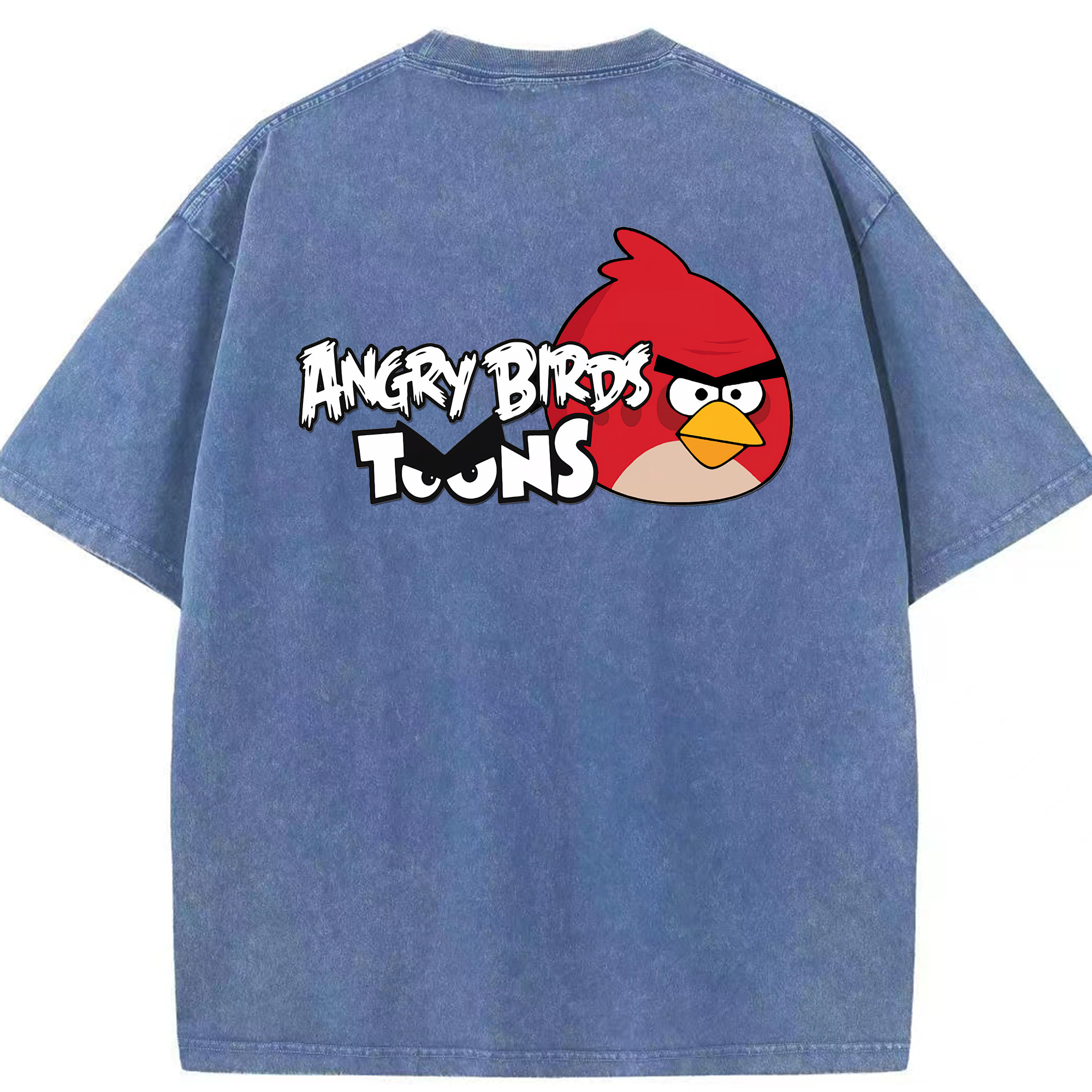 （画像用） Angry Birds アングリーバード 綿100% ヴィンテージ風 半袖Tシャツ（背面プリント）