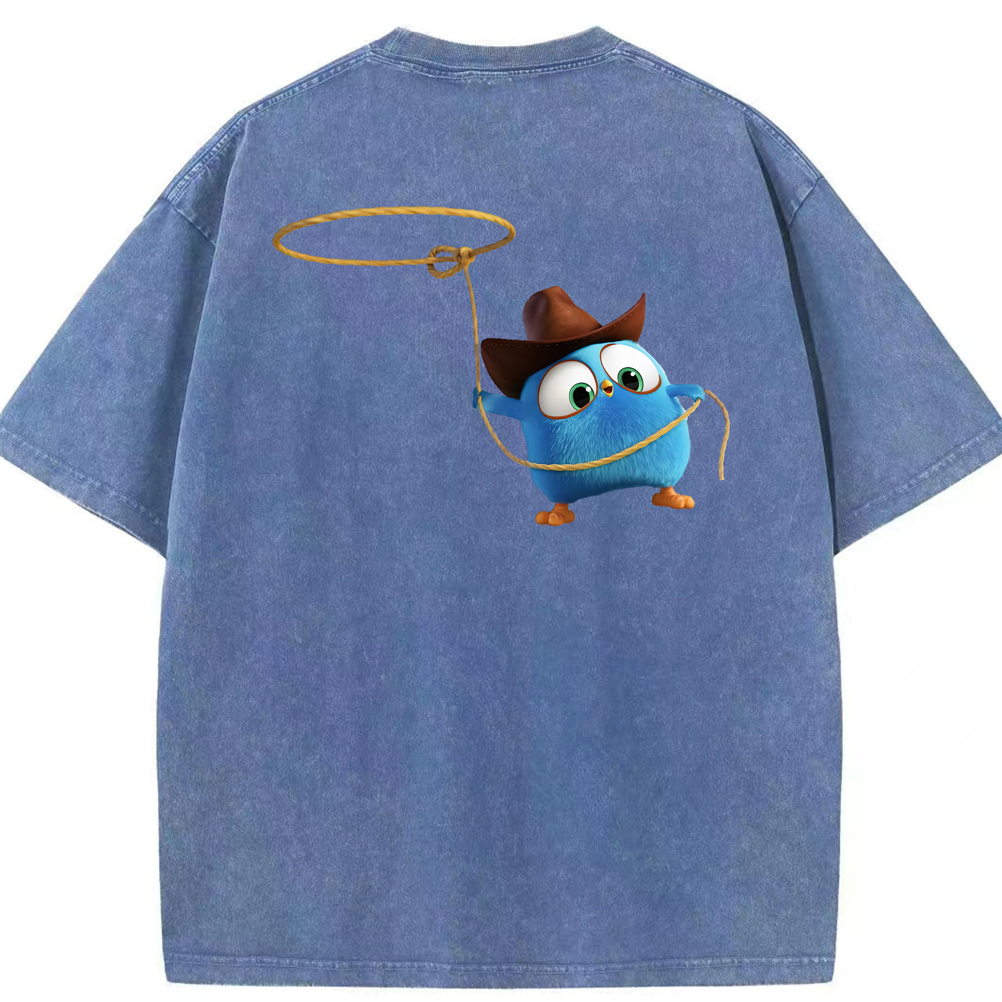 （画像用） Angry Birds アングリーバード 綿100% ヴィンテージ風 半袖Tシャツ（背面プリント）