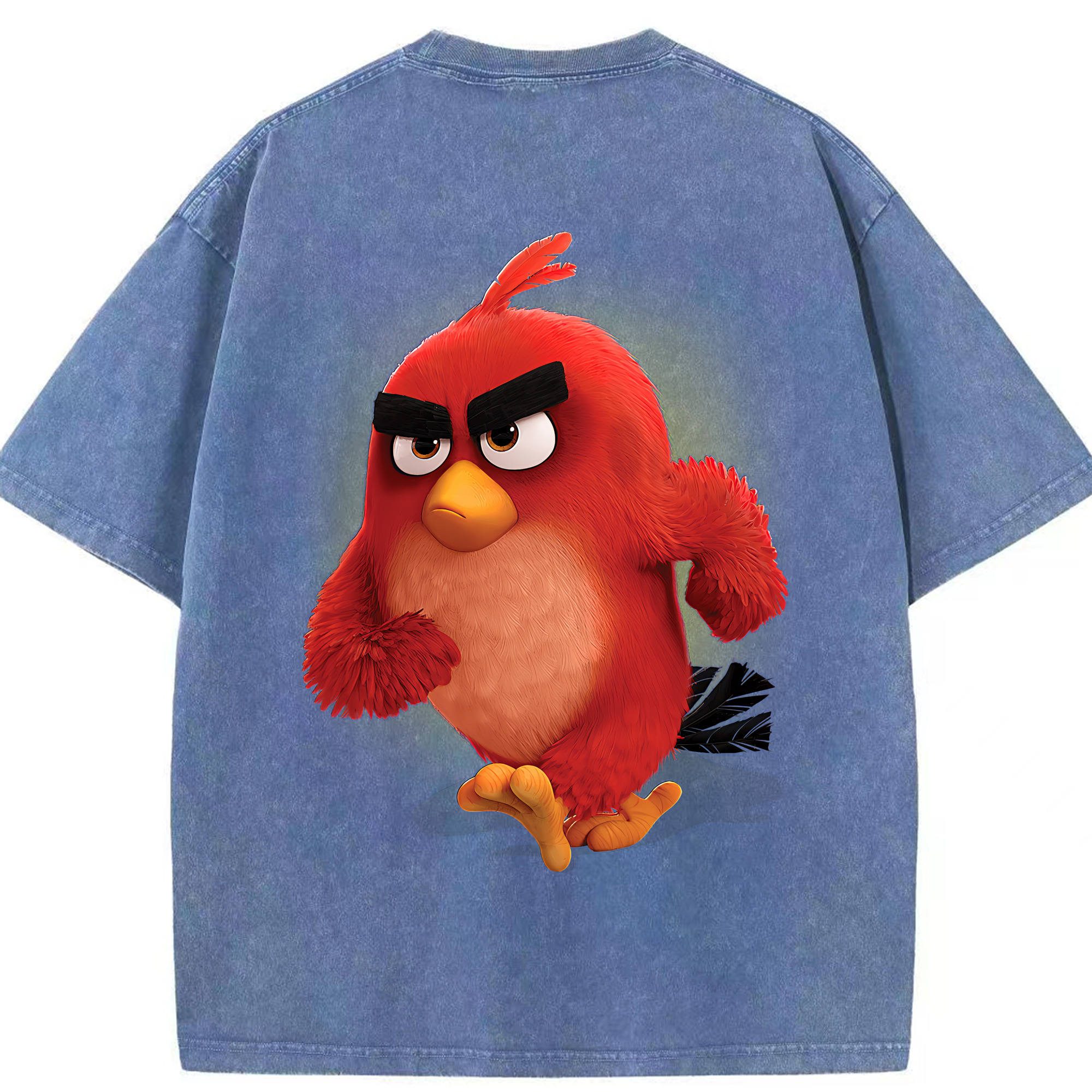 （画像用） Angry Birds アングリーバード 綿100% ヴィンテージ風 半袖Tシャツ（背面プリント）