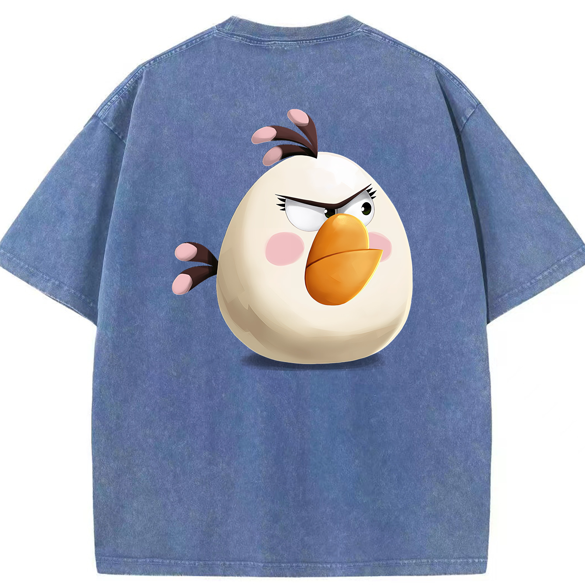 （画像用） Angry Birds アングリーバード 綿100% ヴィンテージ風 半袖Tシャツ（背面プリント）