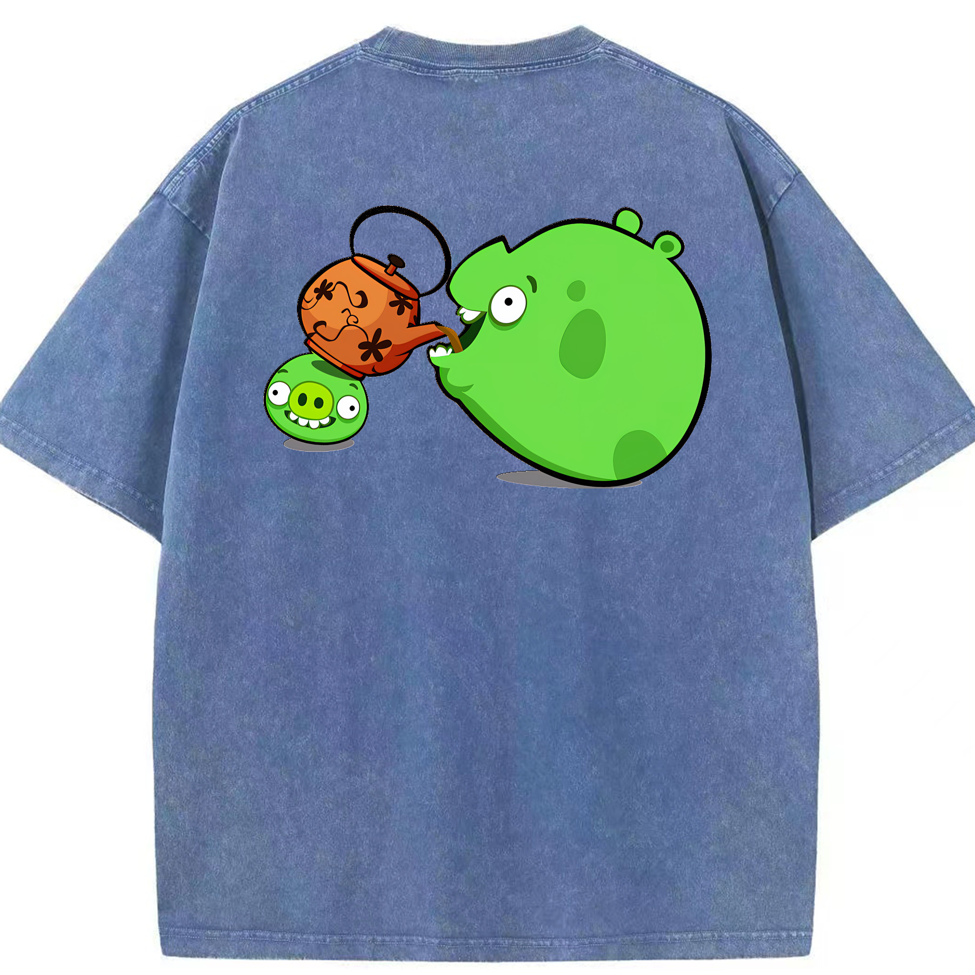 （画像用） Angry Birds アングリーバード 綿100% ヴィンテージ風 半袖Tシャツ（背面プリント）