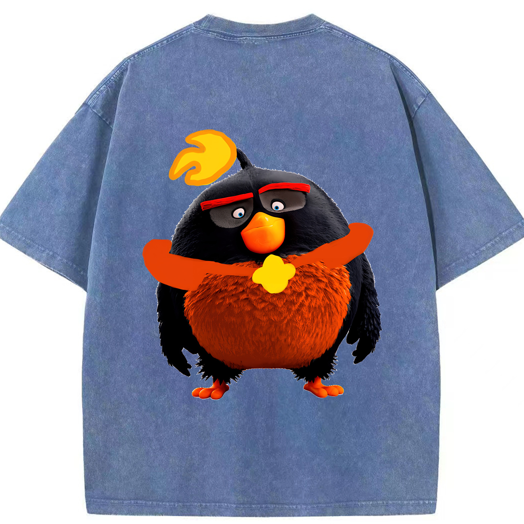 （画像用） Angry Birds アングリーバード 綿100% ヴィンテージ風 半袖Tシャツ（背面プリント）