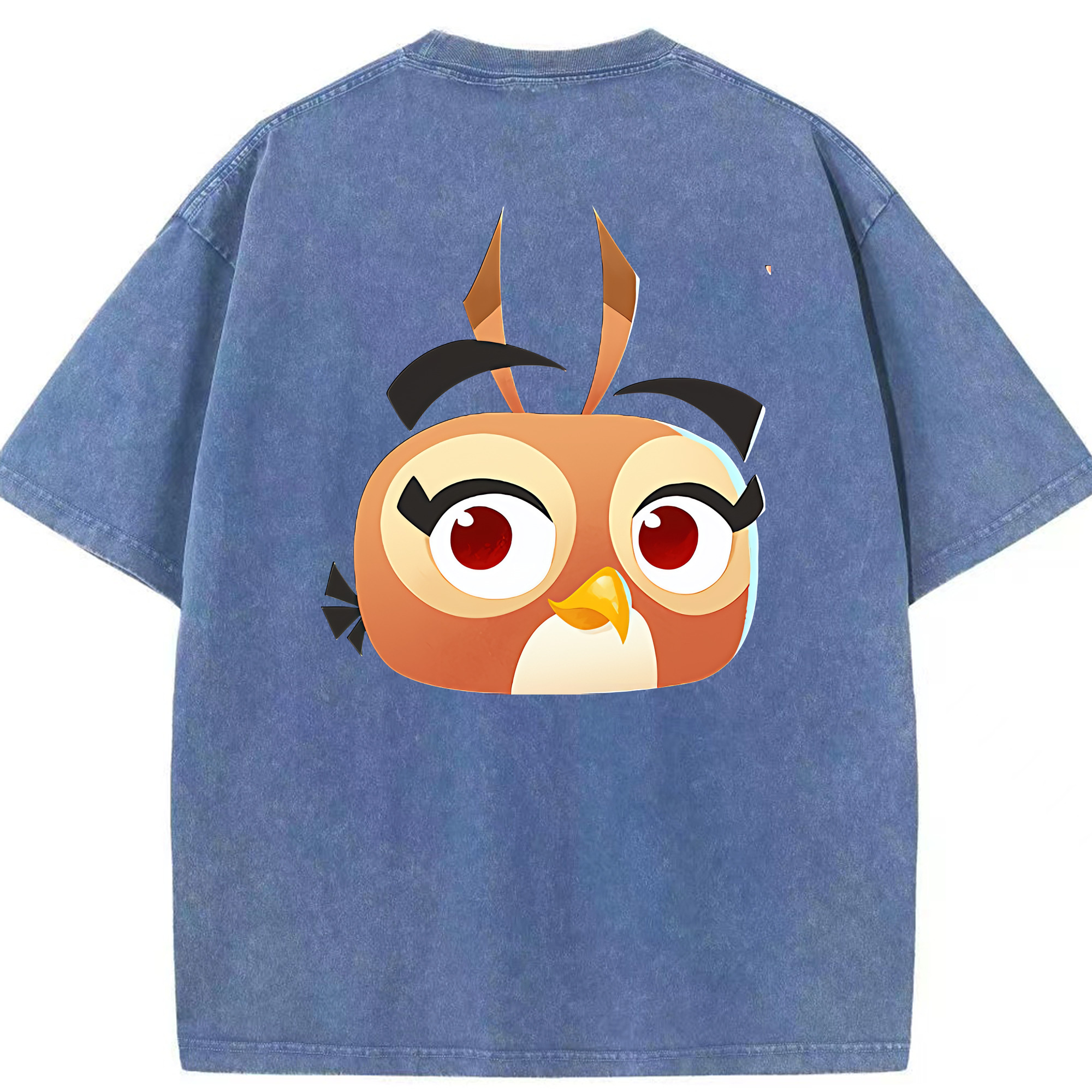 （画像用） Angry Birds アングリーバード 綿100% ヴィンテージ風 半袖Tシャツ（背面プリント）