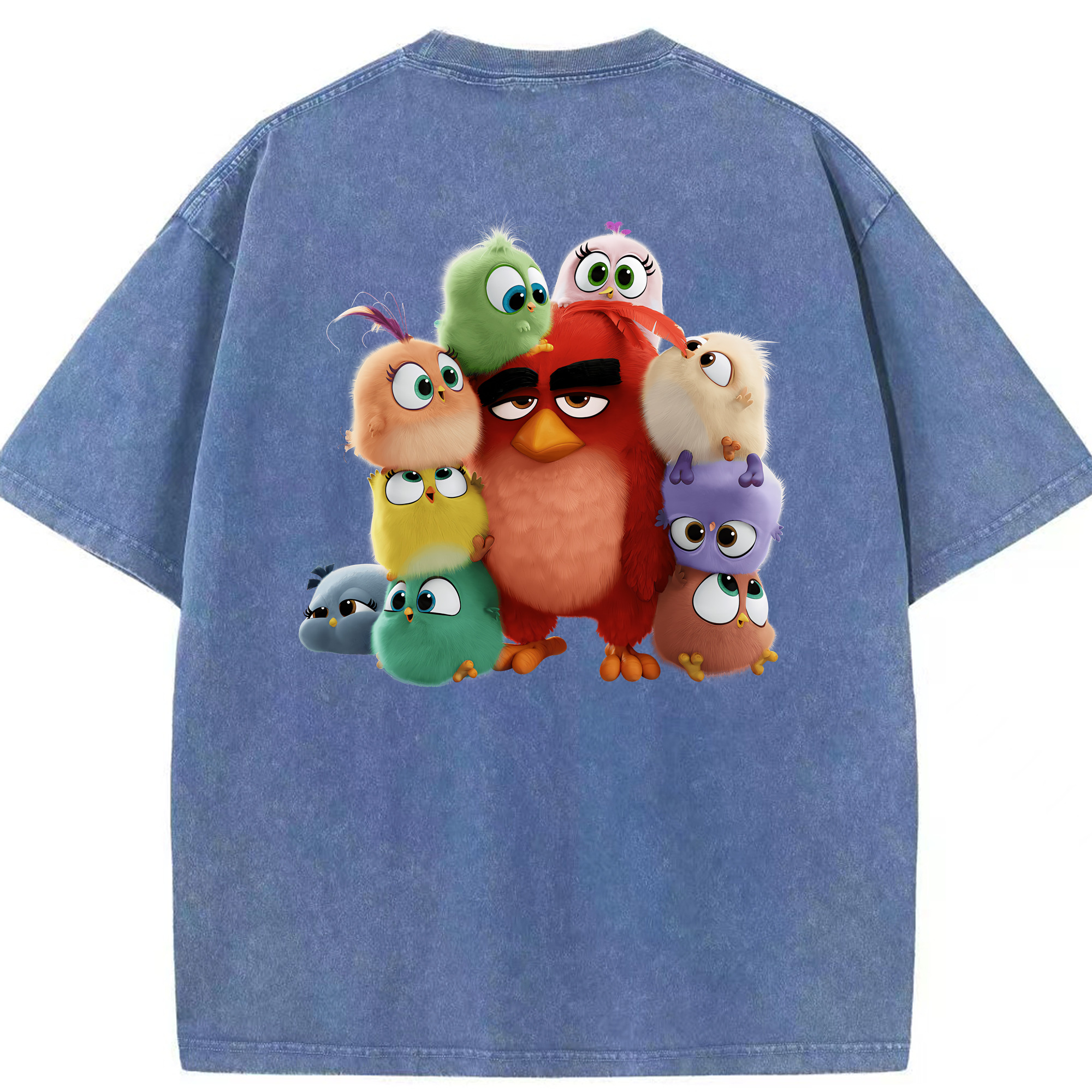 （画像用） Angry Birds アングリーバード 綿100% ヴィンテージ風 半袖Tシャツ（背面プリント）