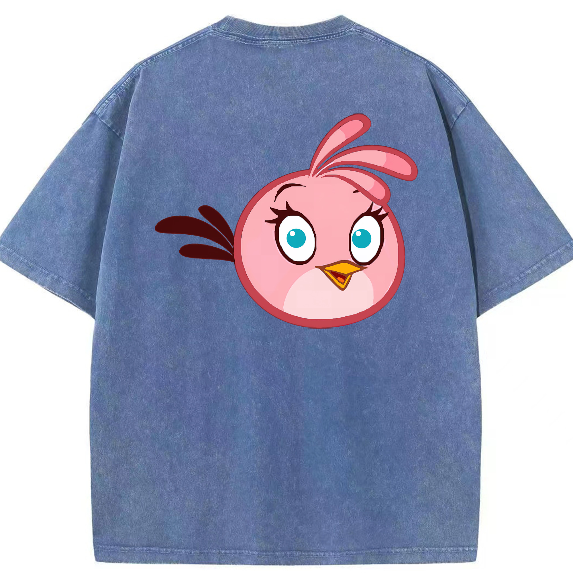 （画像用） Angry Birds アングリーバード 綿100% ヴィンテージ風 半袖Tシャツ（背面プリント）