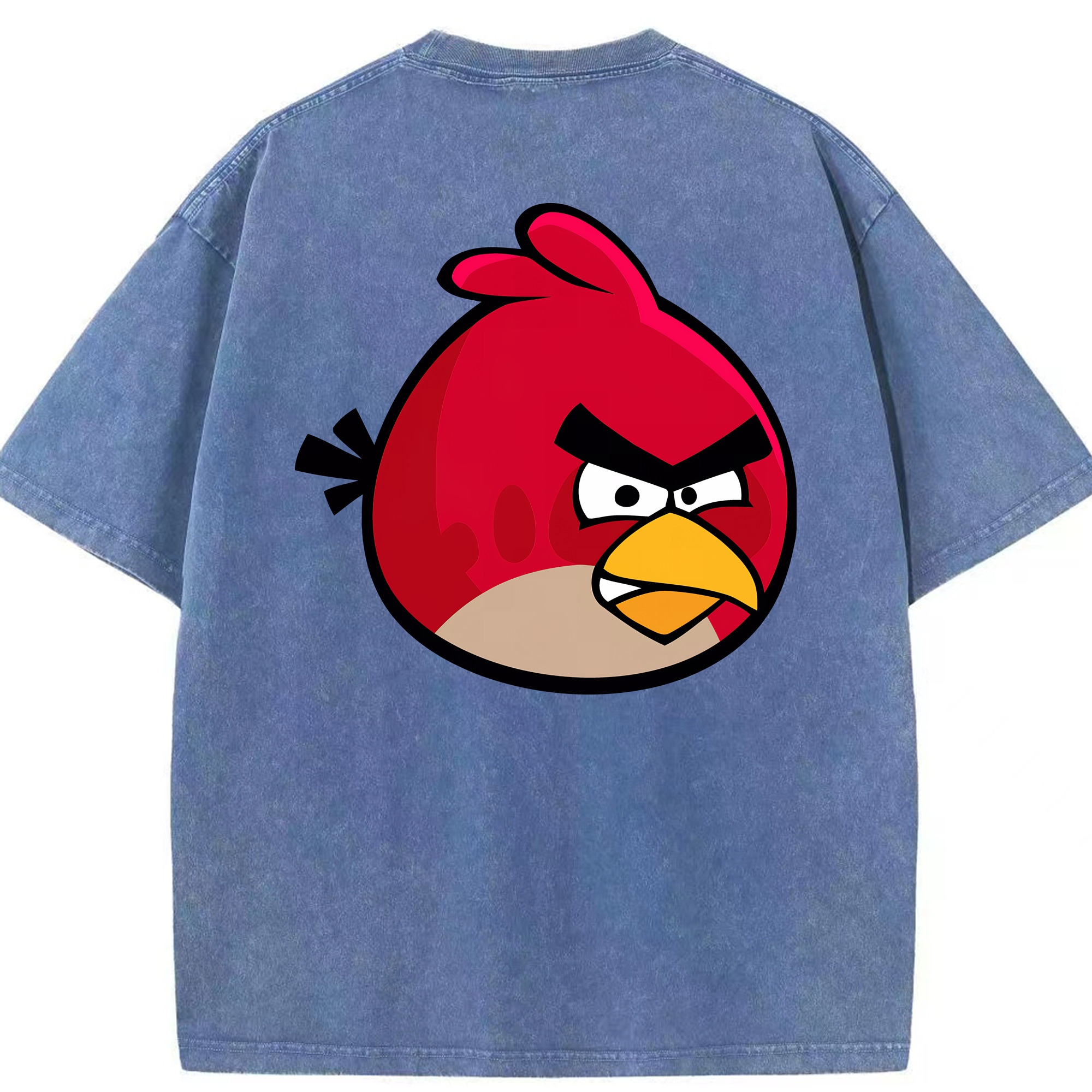 （画像用） Angry Birds アングリーバード 綿100% ヴィンテージ風 半袖Tシャツ（背面プリント）