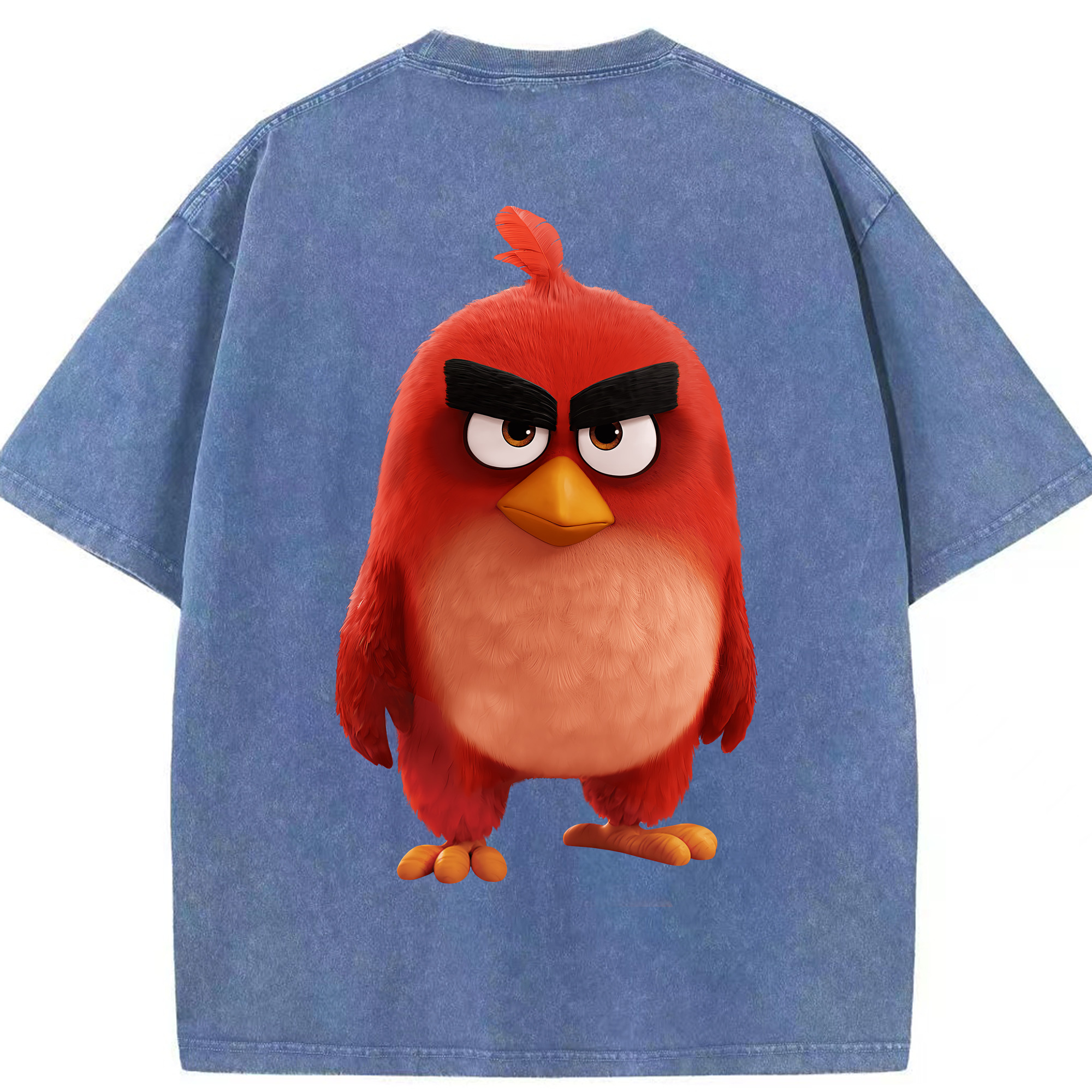 （画像用） Angry Birds アングリーバード 綿100% ヴィンテージ風 半袖Tシャツ（背面プリント）