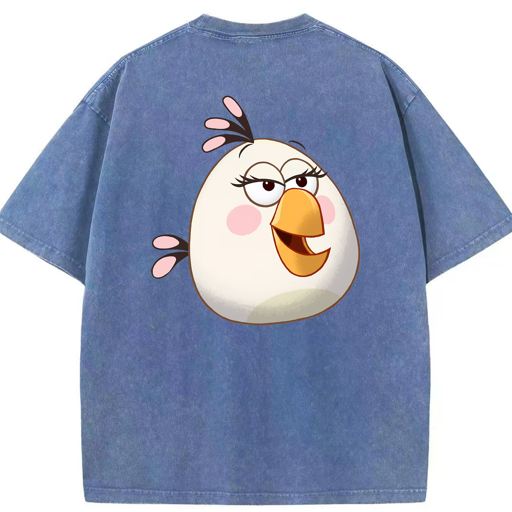 （画像用） Angry Birds アングリーバード 綿100% ヴィンテージ風 半袖Tシャツ（背面プリント）