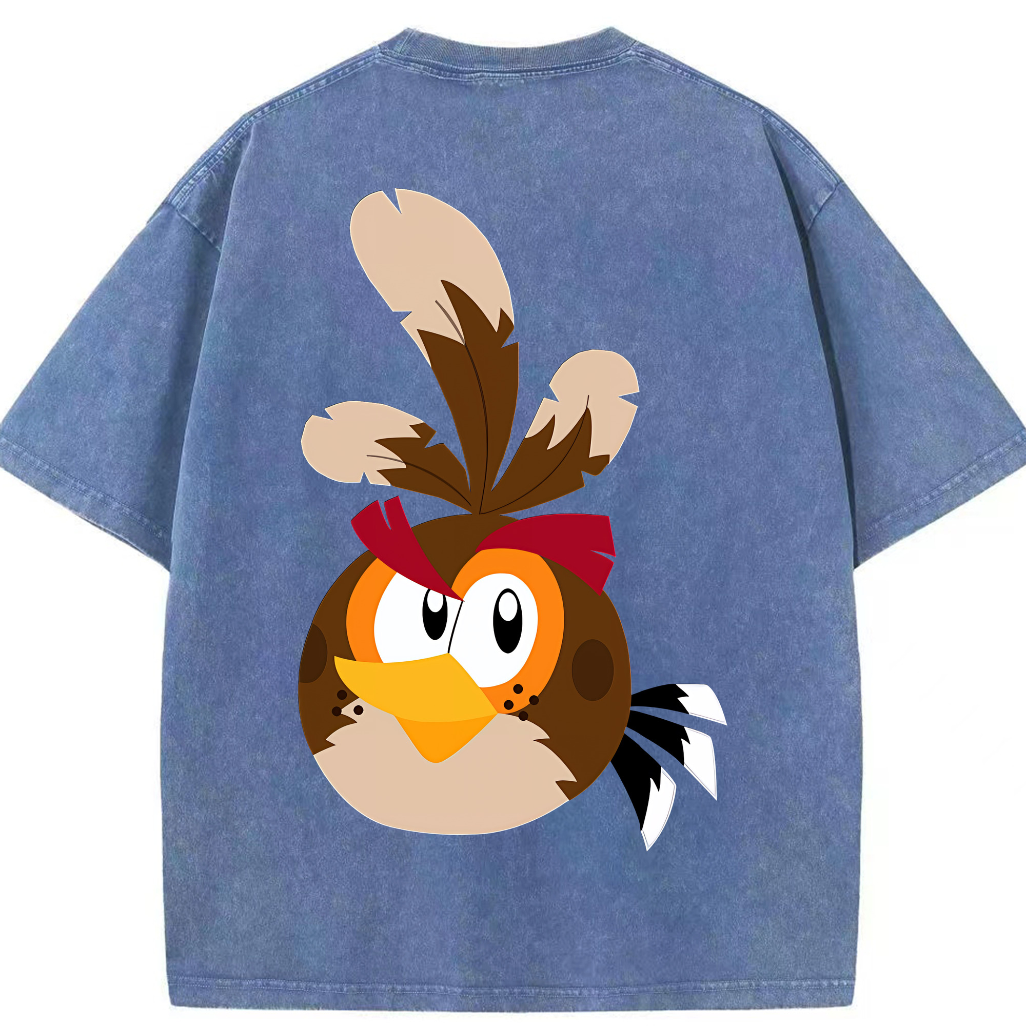 （画像用） Angry Birds アングリーバード 綿100% ヴィンテージ風 半袖Tシャツ（背面プリント）