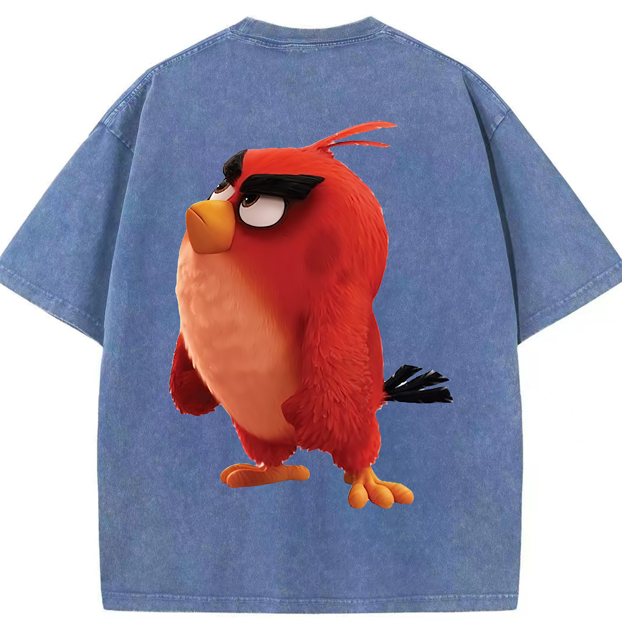 （画像用） Angry Birds アングリーバード 綿100% ヴィンテージ風 半袖Tシャツ（背面プリント）
