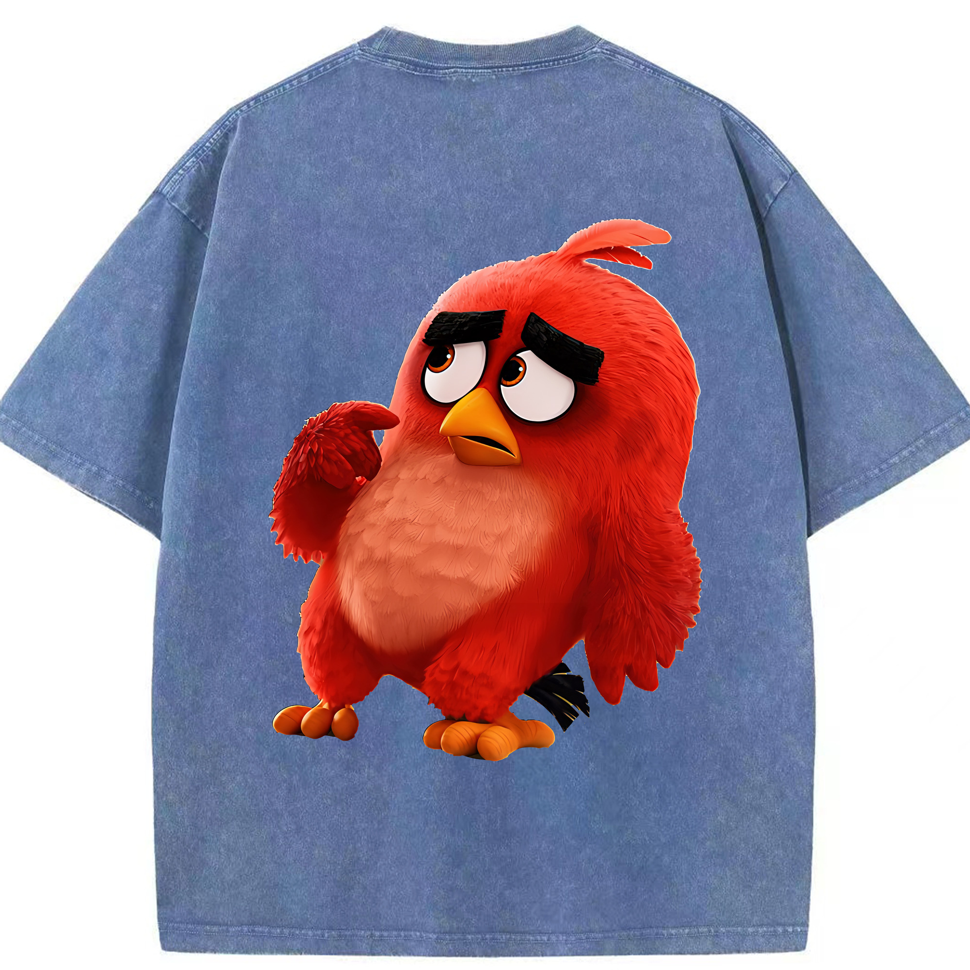 （画像用） Angry Birds アングリーバード 綿100% ヴィンテージ風 半袖Tシャツ（背面プリント）