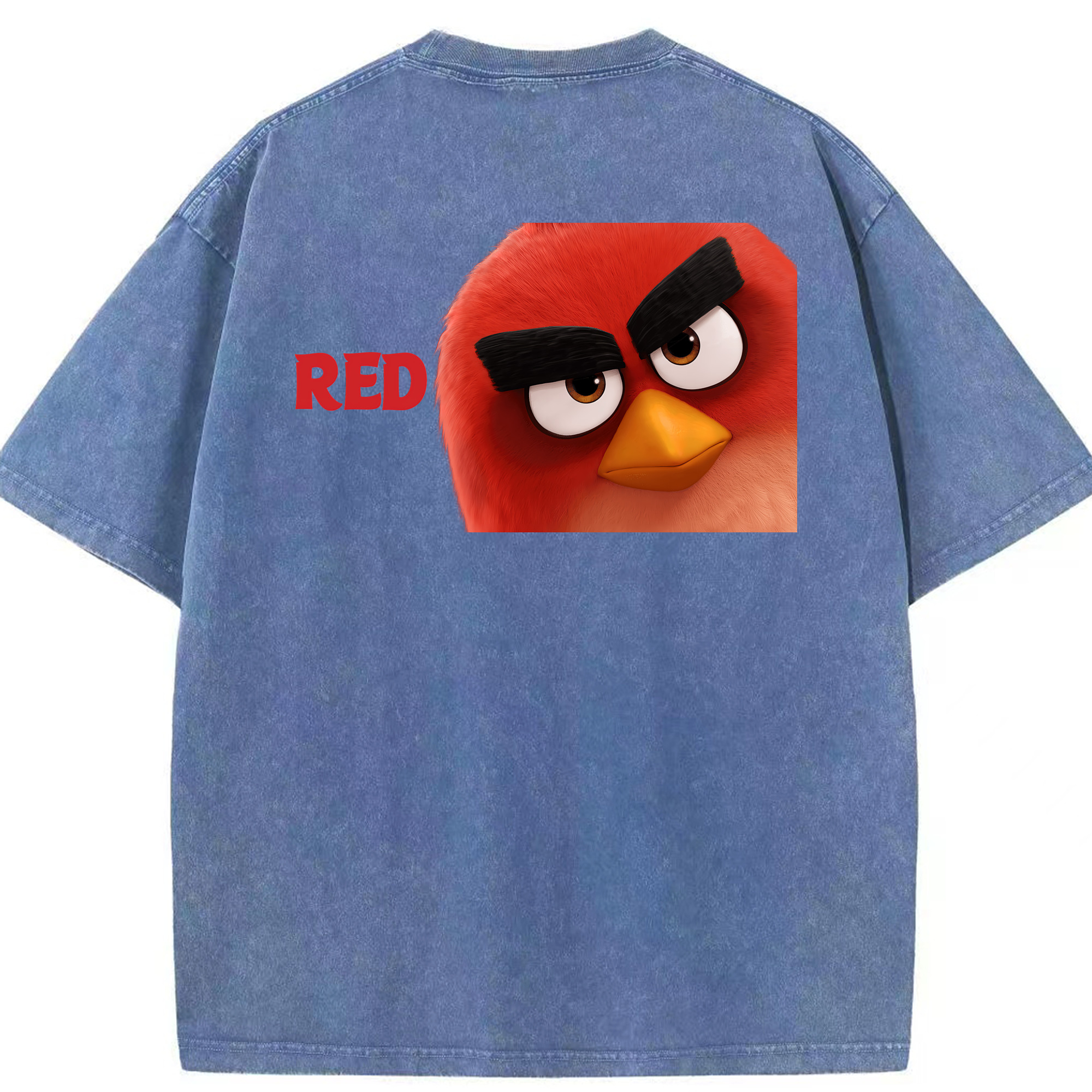 （画像用） Angry Birds アングリーバード 綿100% ヴィンテージ風 半袖Tシャツ（背面プリント）
