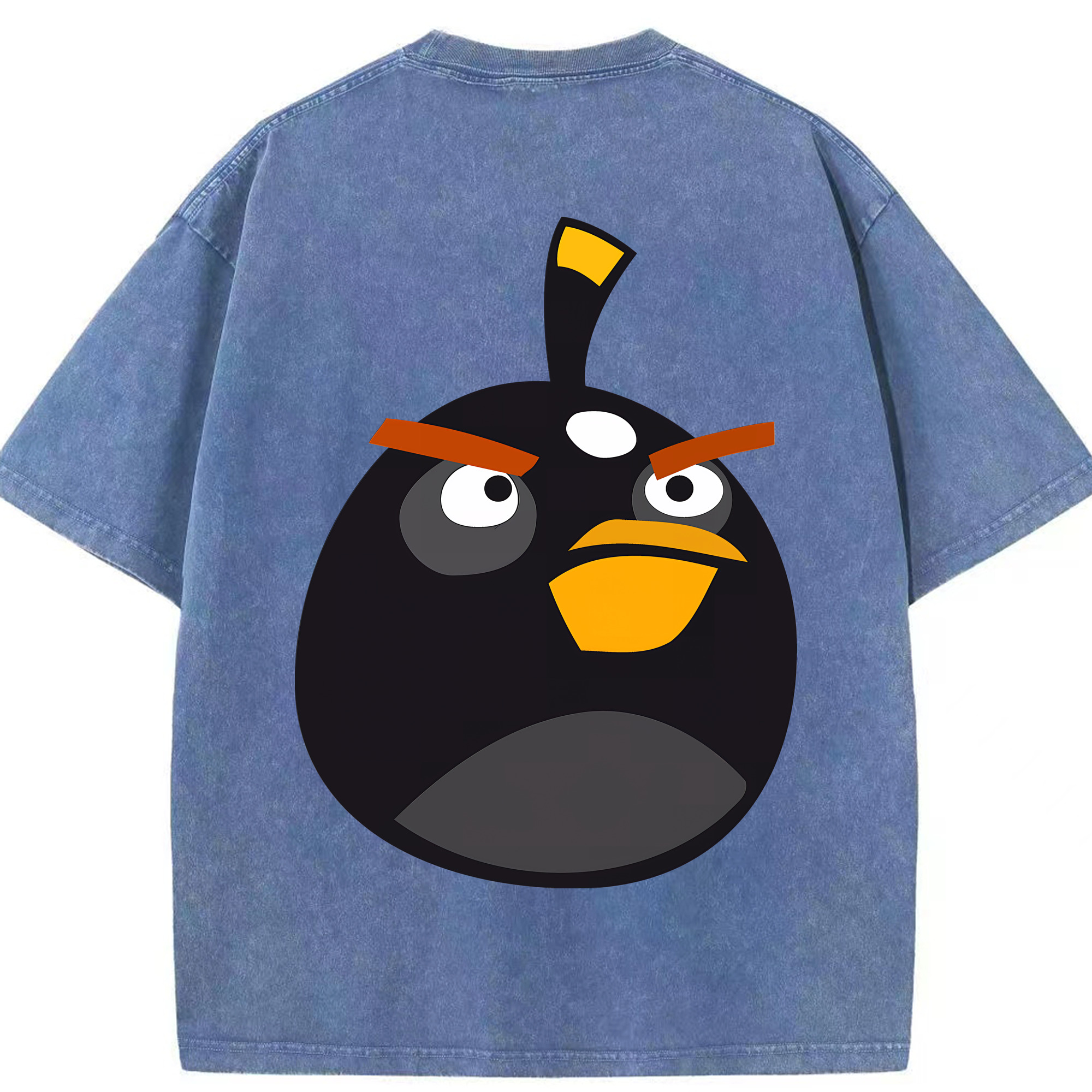 （画像用） Angry Birds アングリーバード 綿100% ヴィンテージ風 半袖Tシャツ（背面プリント）